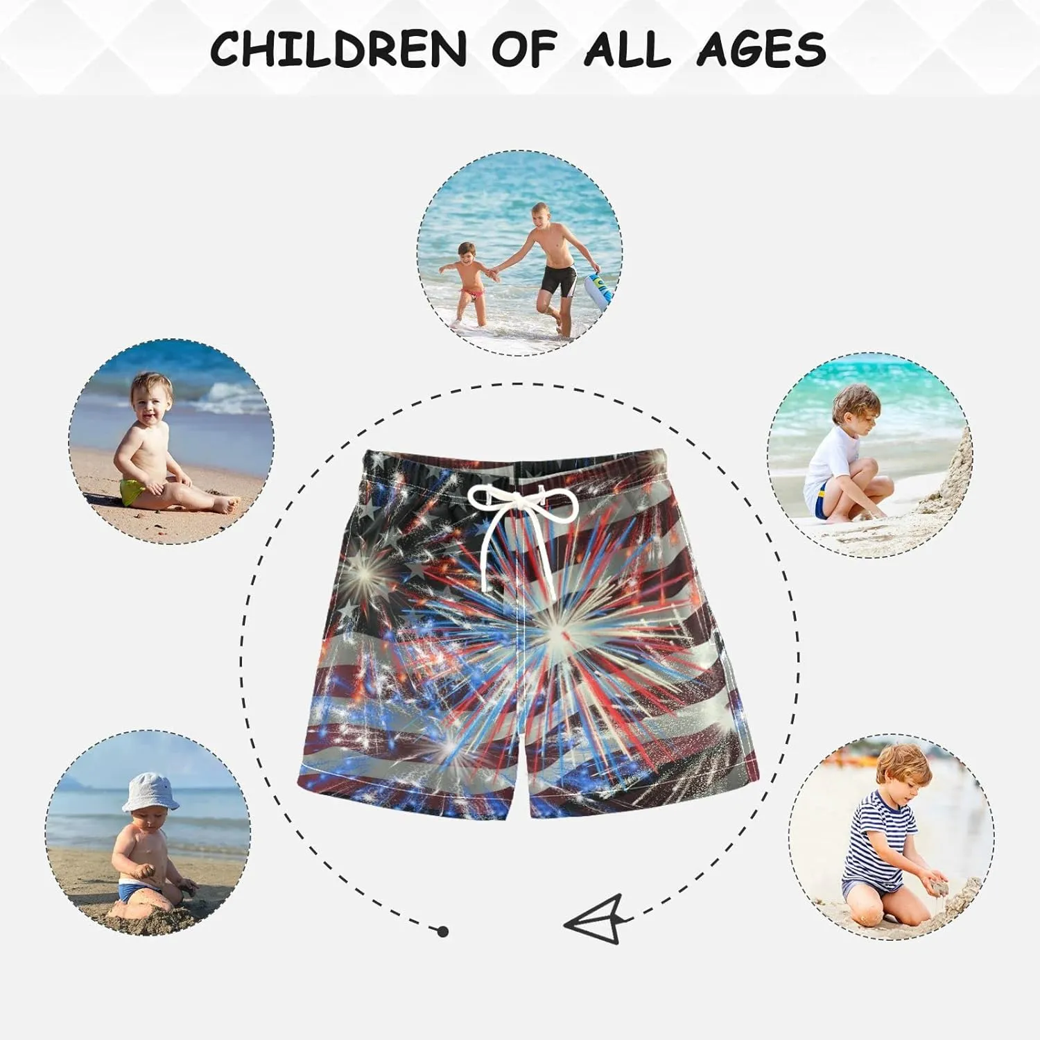 Aflyko Boys' Board Shorts Swim Trunks Bathing Suit Girls Beach Swimwear Quick Dry All Day Shorts
