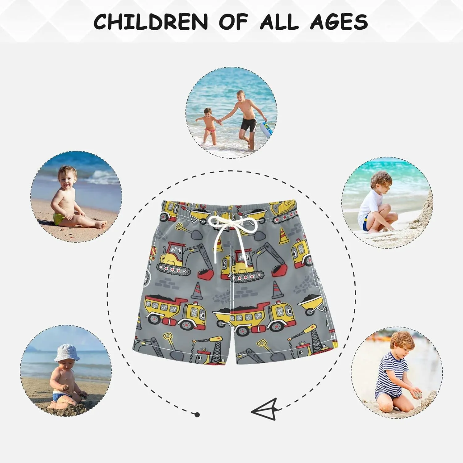 Aflyko Boys' Board Shorts Swim Trunks Bathing Suit Girls Beach Swimwear Quick Dry All Day Shorts