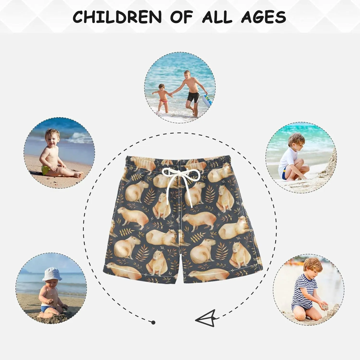 Aflyko Boys' Board Shorts Swim Trunks Bathing Suit Girls Beach Swimwear Quick Dry All Day Shorts