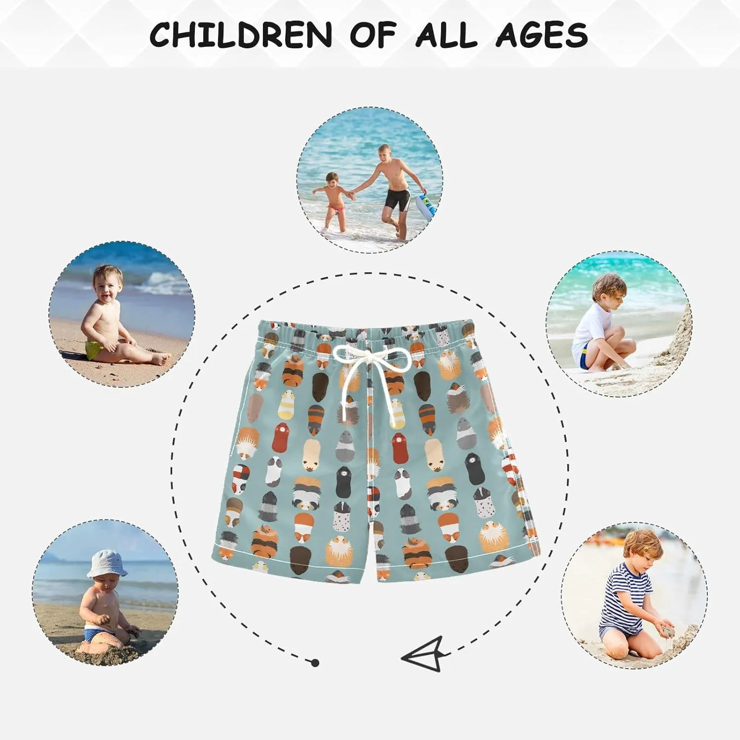 Aflyko Boys' Board Shorts Swim Trunks Bathing Suit Girls Beach Swimwear Quick Dry All Day Shorts