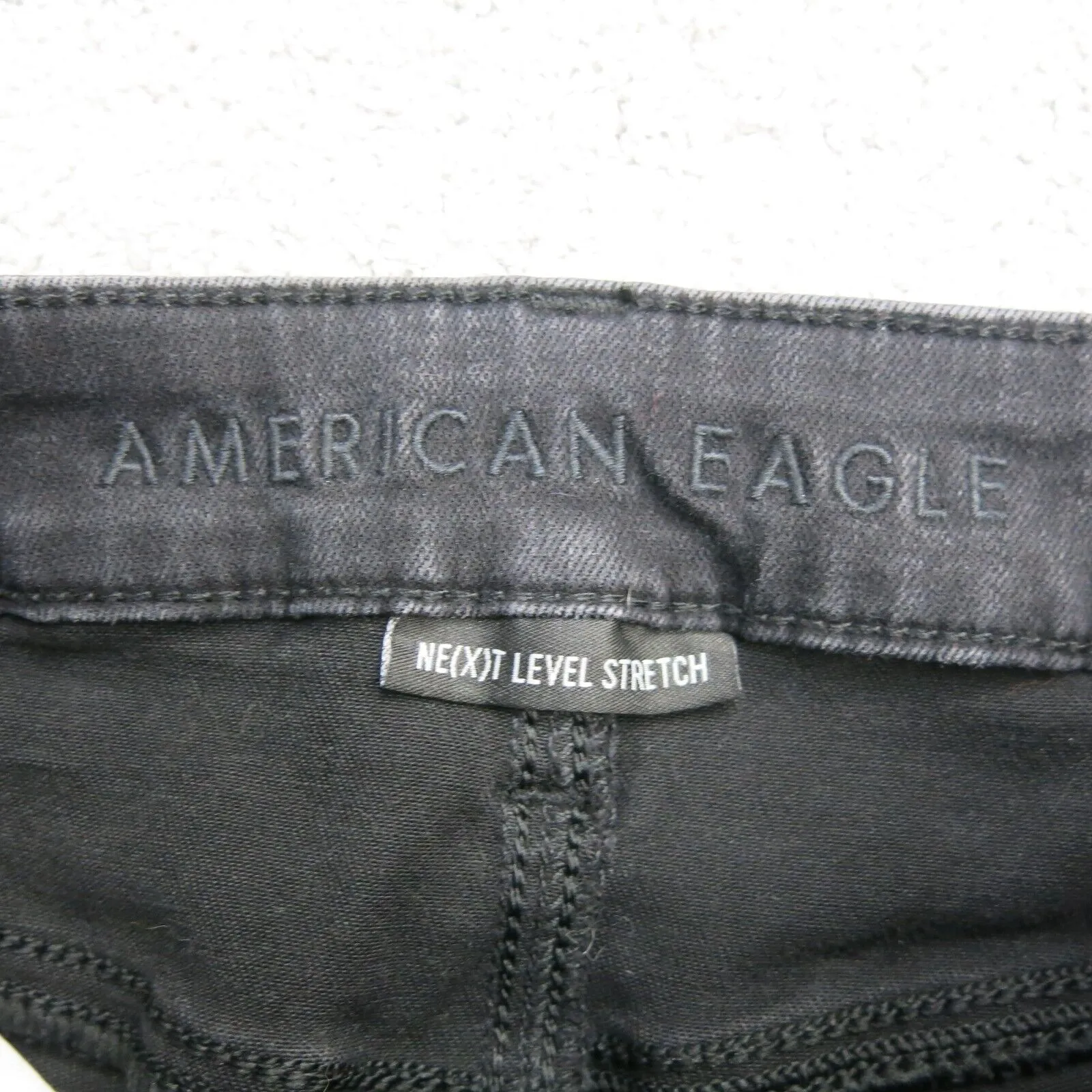 American Eagle Jeans Womens 2 Black Skinny Leg Slim Fit Mid Rise Pockets Outdoor