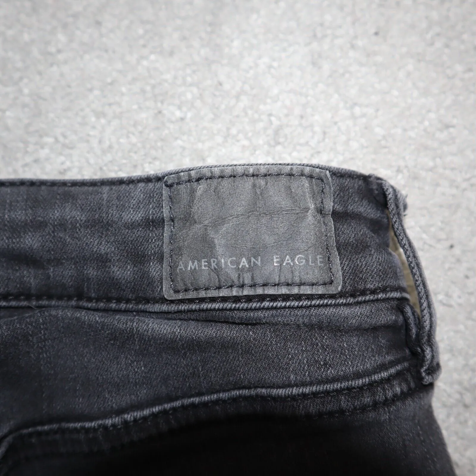 American Eagle Womens Jeans Skinny Leg Stretch Mid Rise Flat Front Black Size 2
