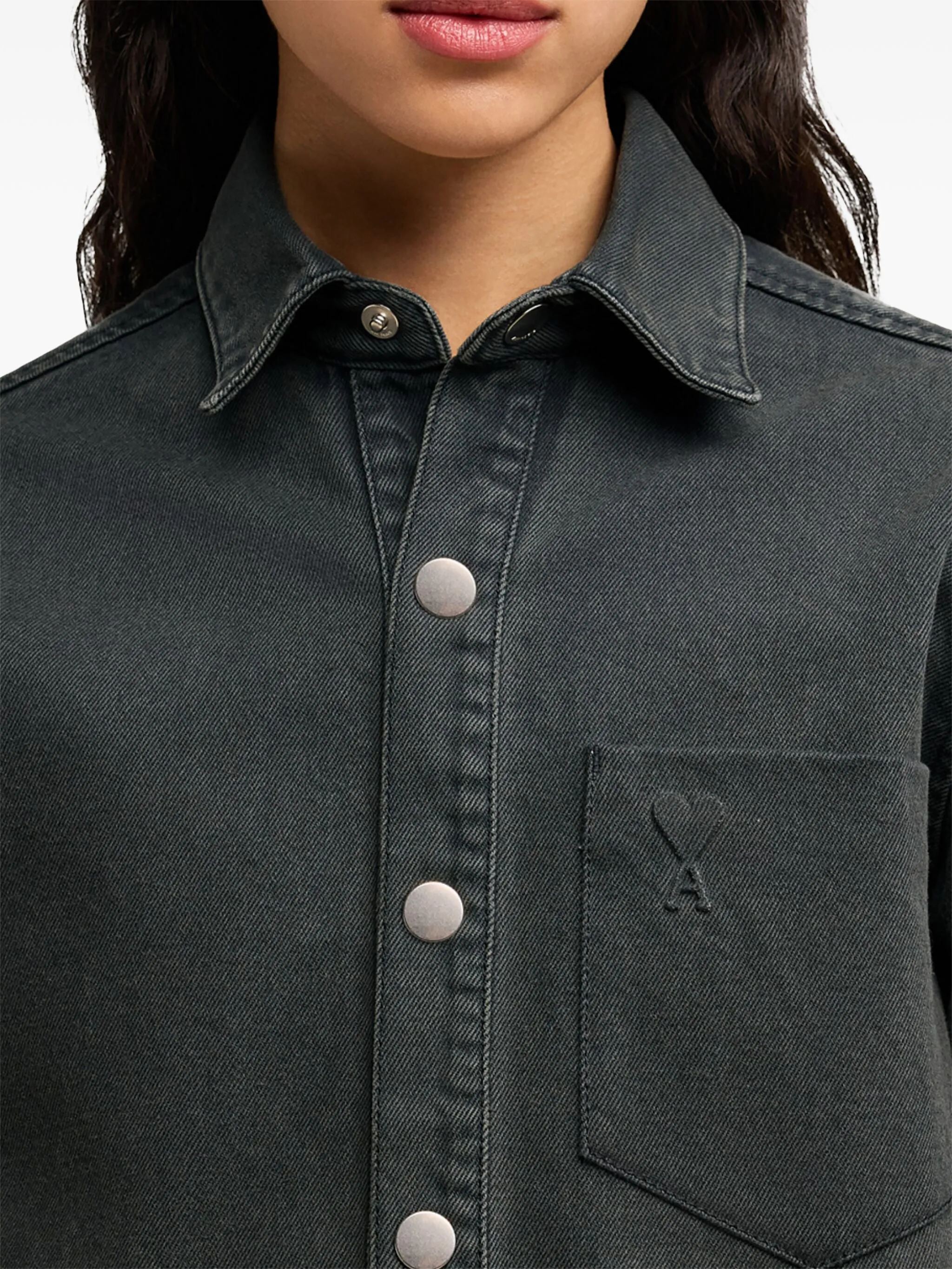 Ami de Coeur logo-print button-up shirt jacket