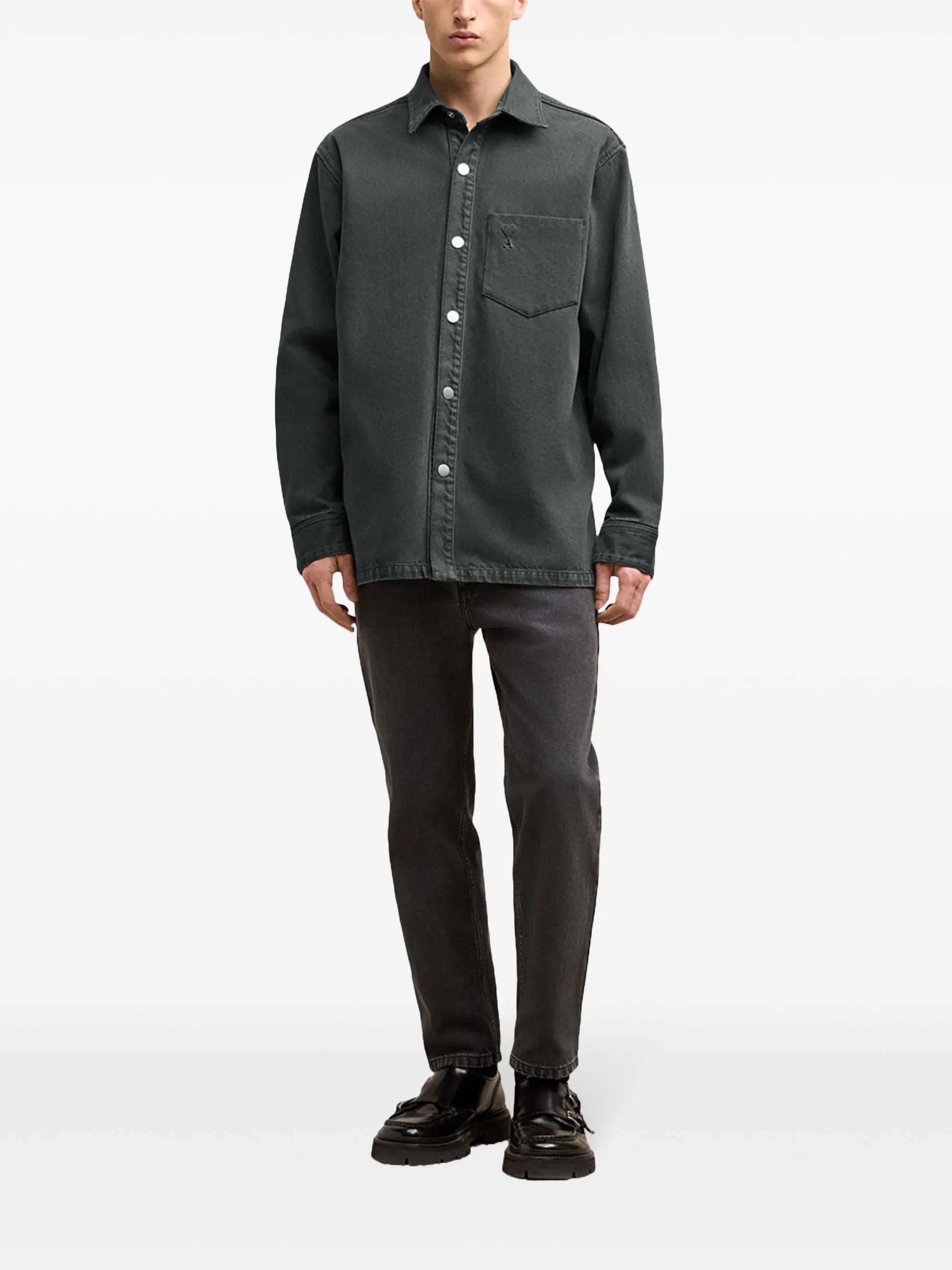 Ami de Coeur logo-print button-up shirt jacket
