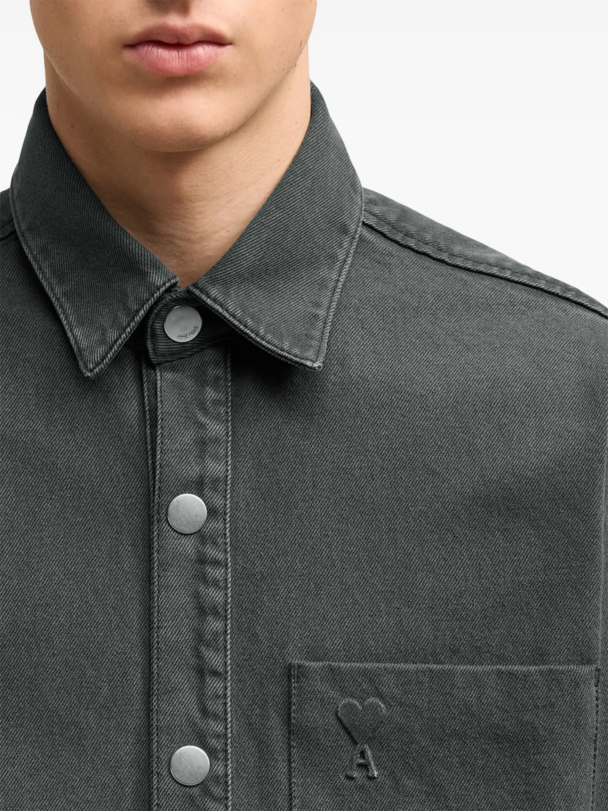 Ami de Coeur logo-print button-up shirt jacket