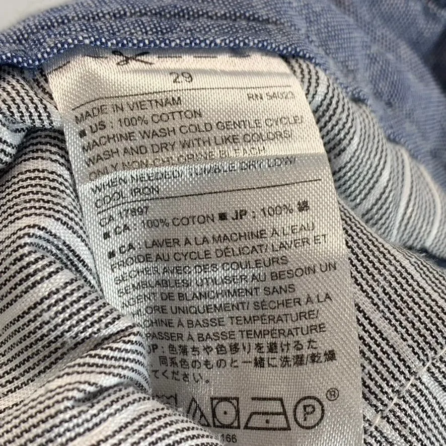 BANANA REPUBLIC Men's Blue Cotton Slim-Fit Aiden Chino Shorts SZ 29