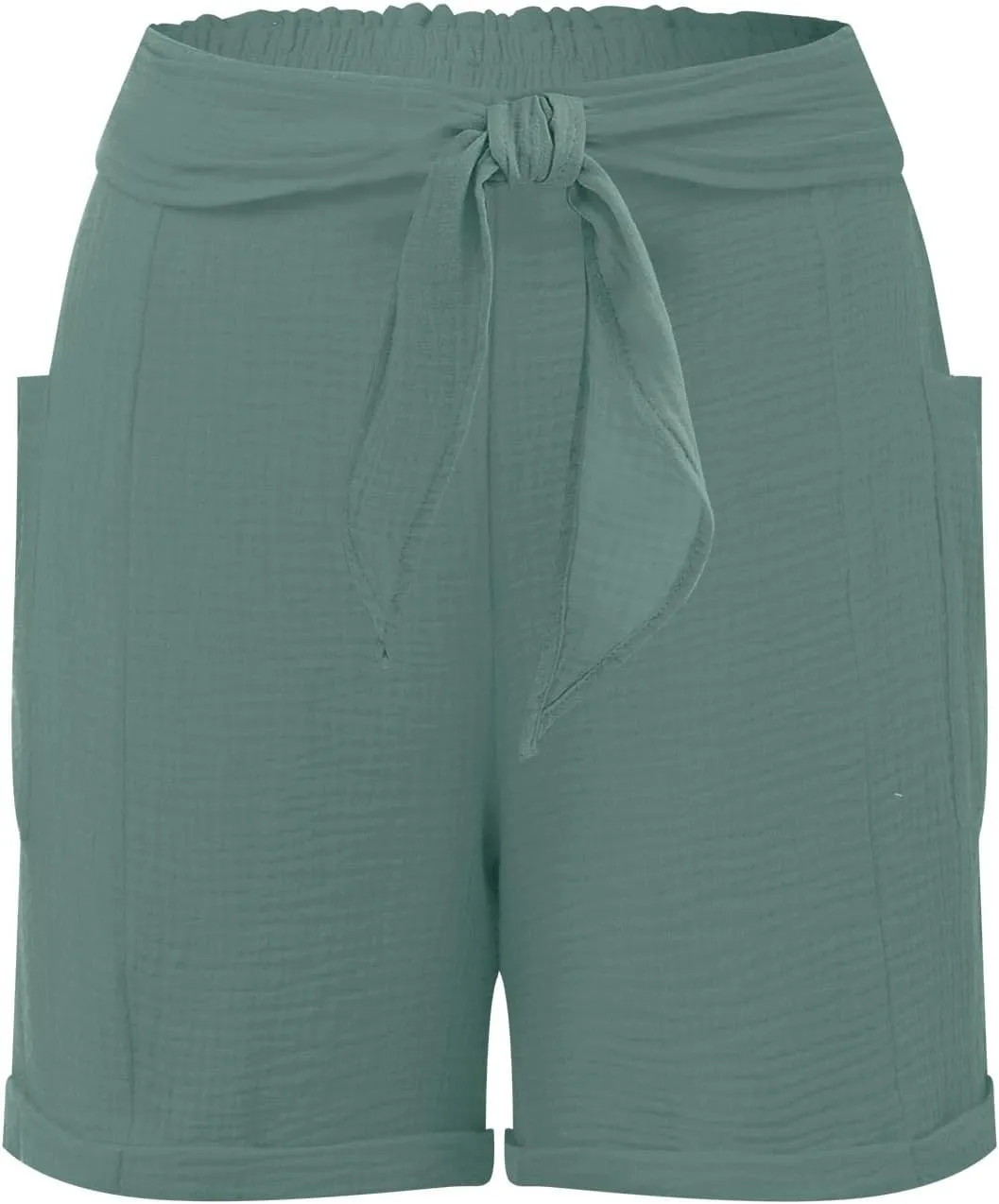 Beach Shorts for Women, Summer Casual Yoga Comfy Shorts Drawstring Elastic Waist Lightweight Straight Shorts with Pocket