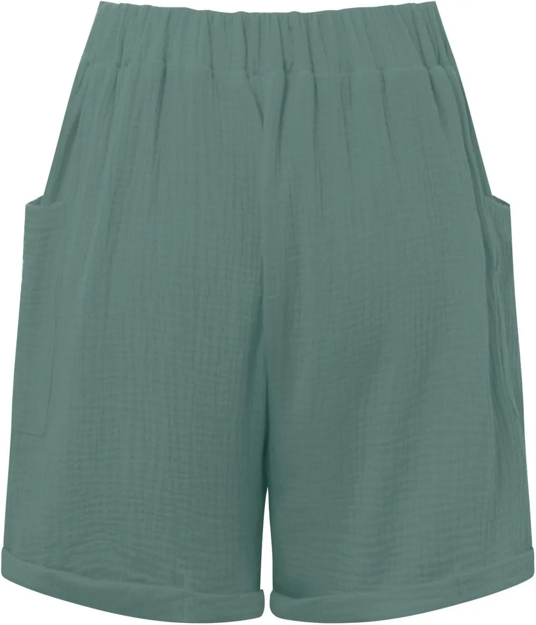 Beach Shorts for Women, Summer Casual Yoga Comfy Shorts Drawstring Elastic Waist Lightweight Straight Shorts with Pocket