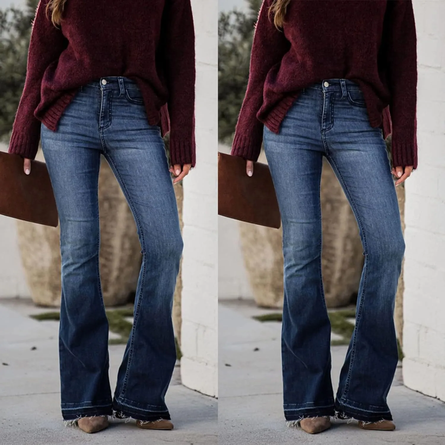 Bell Bottom Jeans for Women High Waisted Slim Stretch Boot Cut Denim Pants