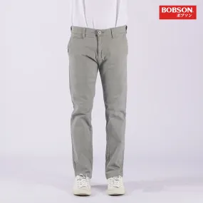 Bobson Japanese Men's Basic Non-Denim Chino Pants Mid Waist 164527 (Light Gray)