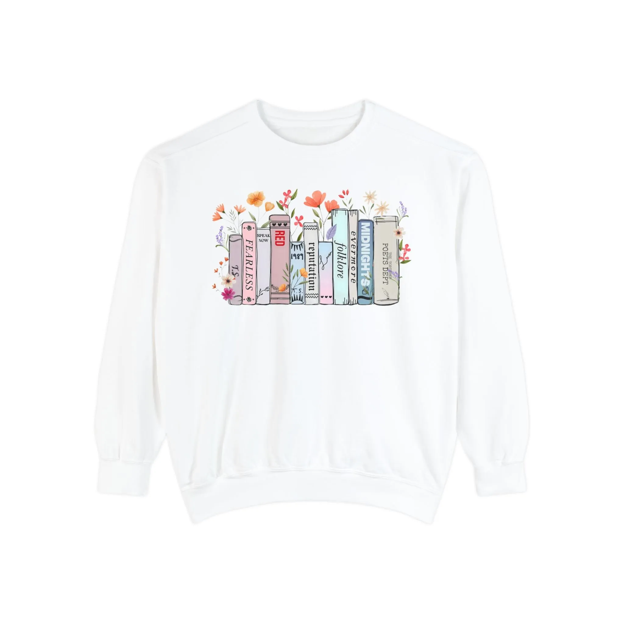 Books as Albums Sweatshirt by Spicy Merchworm Merch; Bookish Merch Gift ideas for Book Lovers and Book Club Gifts