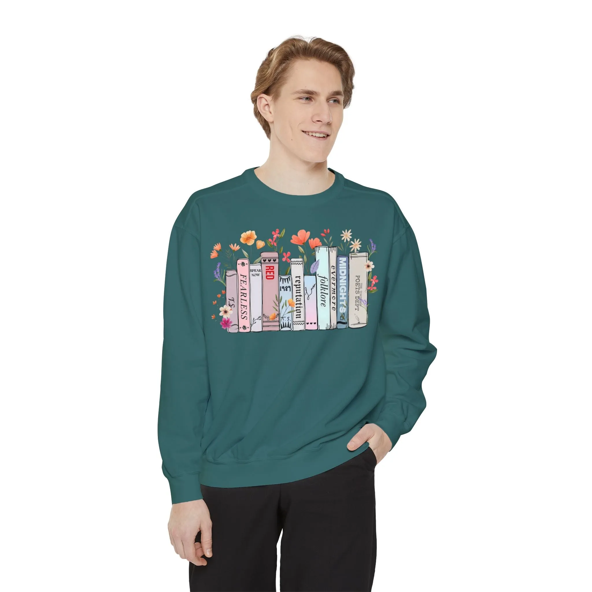 Books as Albums Sweatshirt by Spicy Merchworm Merch; Bookish Merch Gift ideas for Book Lovers and Book Club Gifts
