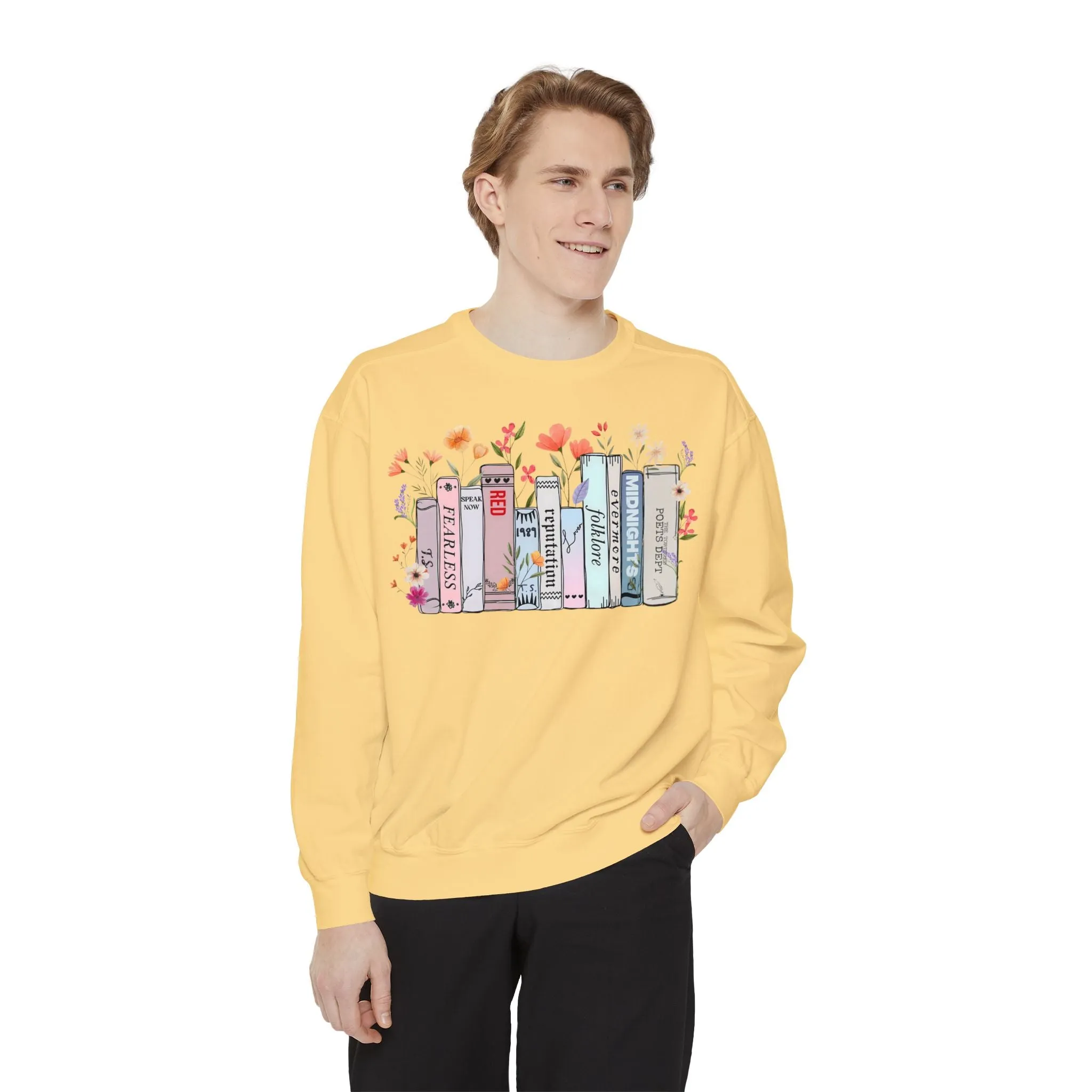 Books as Albums Sweatshirt by Spicy Merchworm Merch; Bookish Merch Gift ideas for Book Lovers and Book Club Gifts