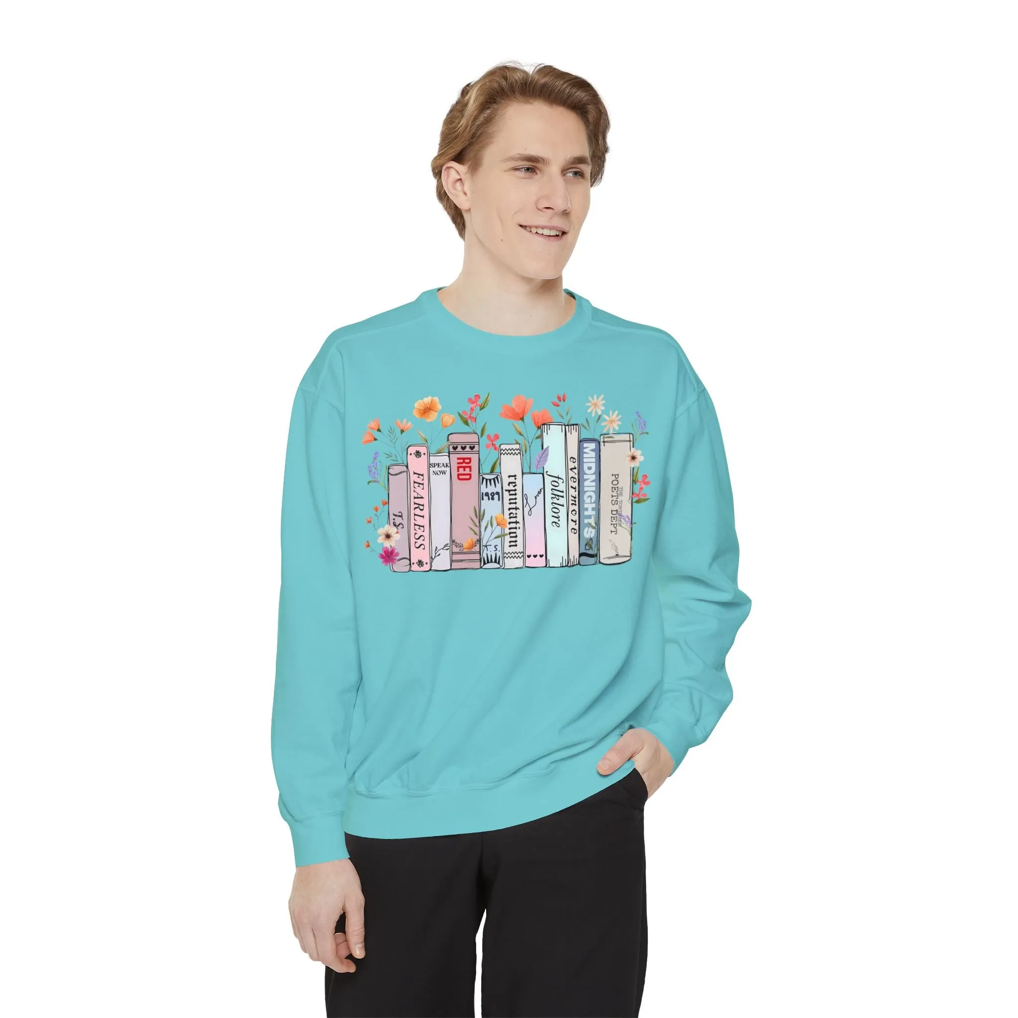 Books as Albums Sweatshirt by Spicy Merchworm Merch; Bookish Merch Gift ideas for Book Lovers and Book Club Gifts