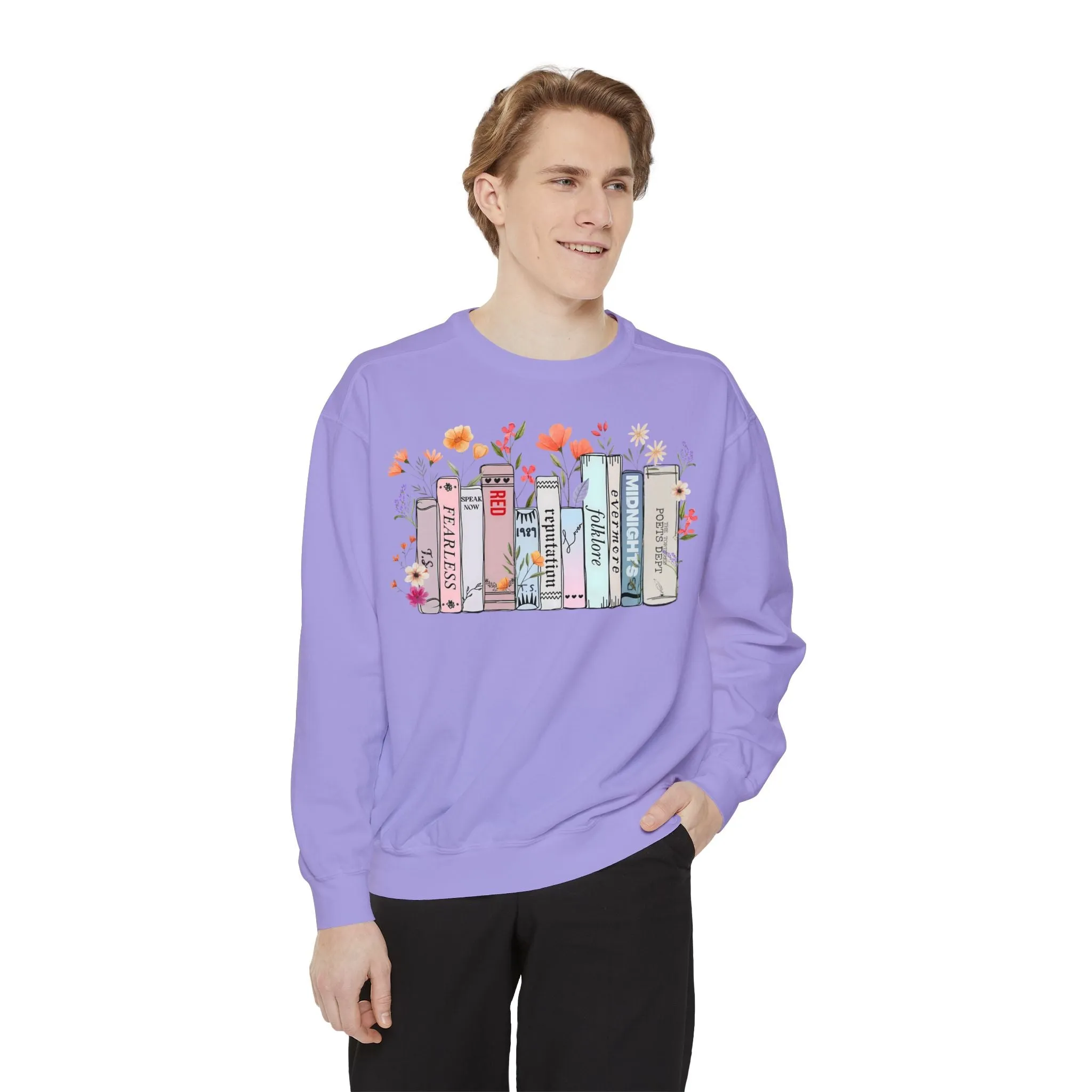 Books as Albums Sweatshirt by Spicy Merchworm Merch; Bookish Merch Gift ideas for Book Lovers and Book Club Gifts