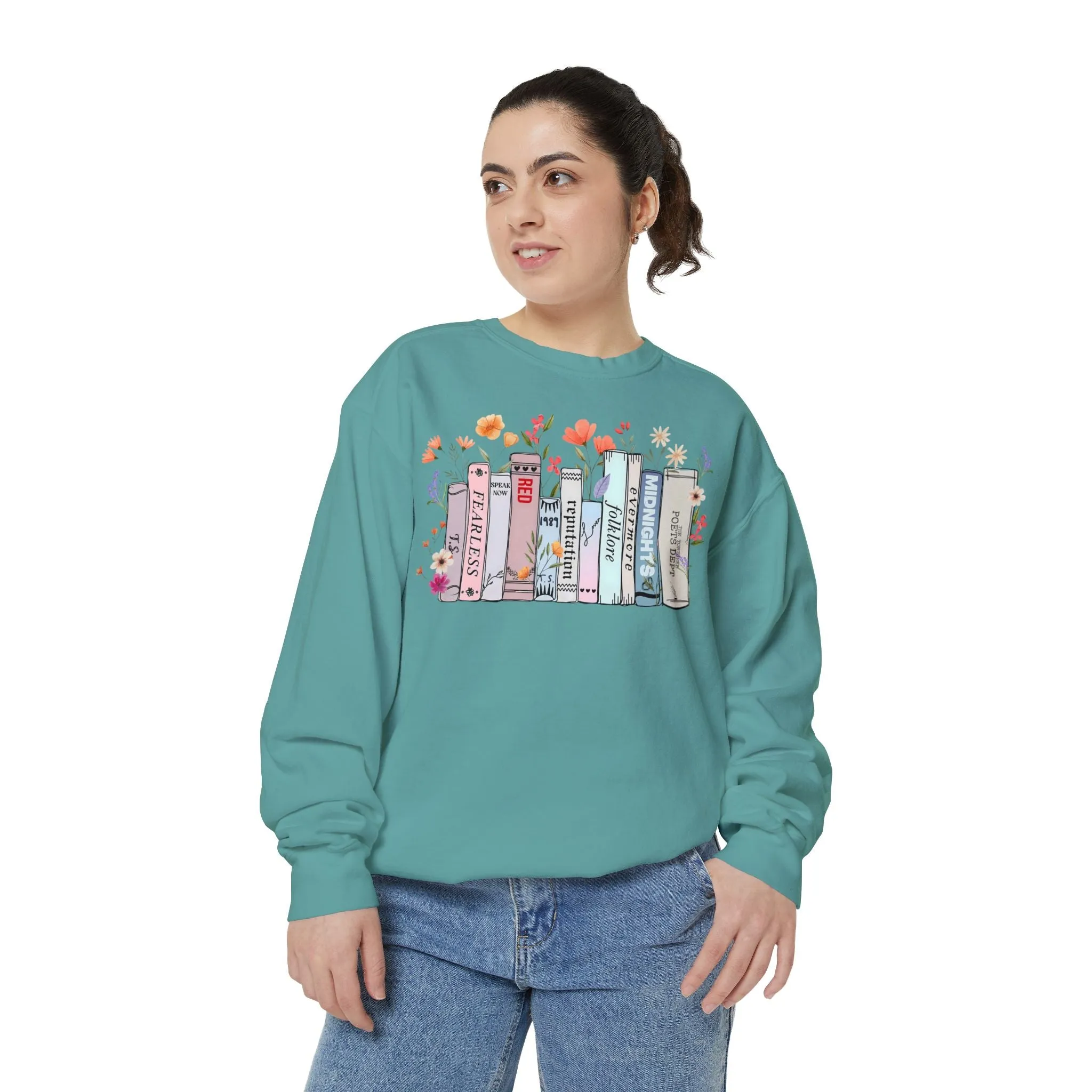 Books as Albums Sweatshirt by Spicy Merchworm Merch; Bookish Merch Gift ideas for Book Lovers and Book Club Gifts
