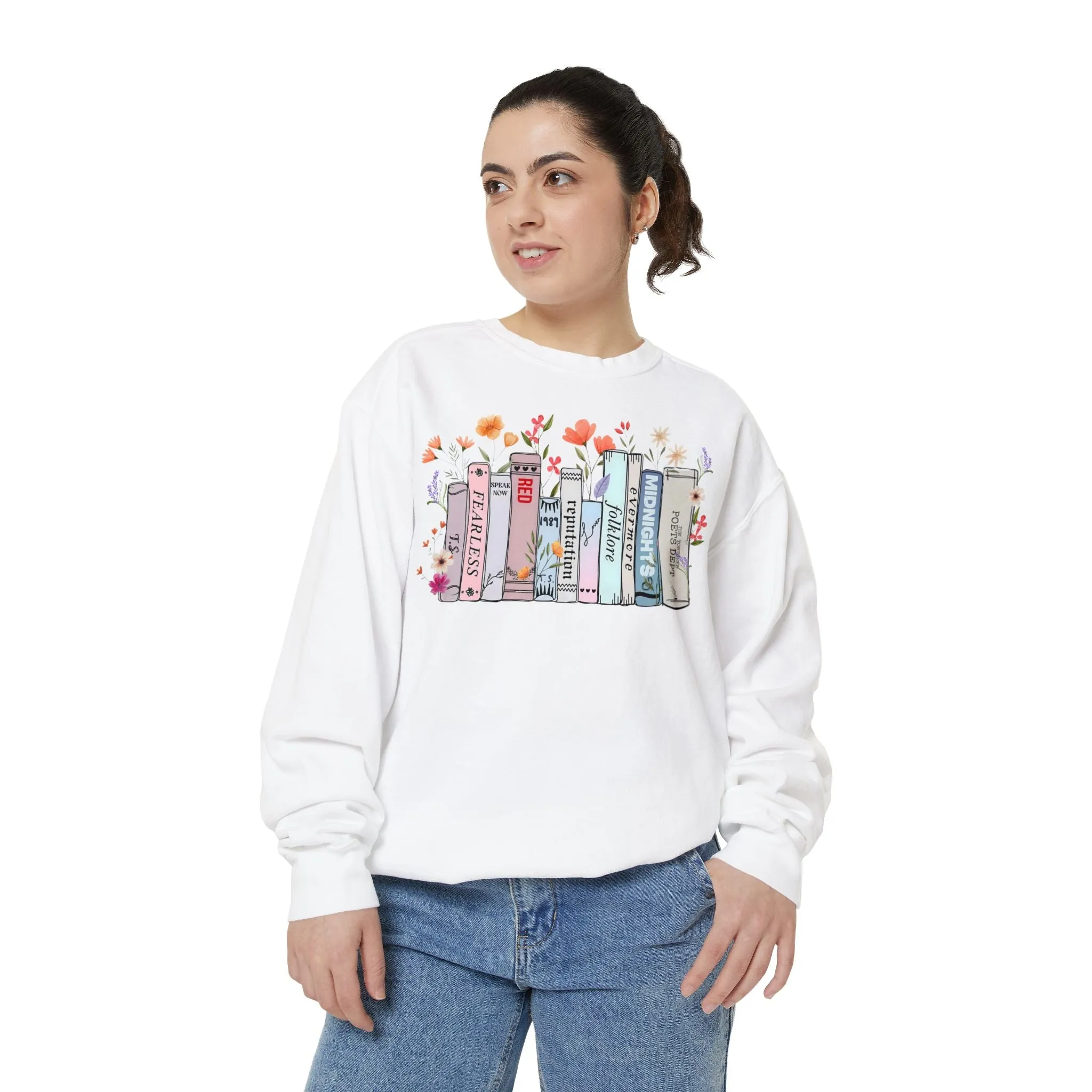 Books as Albums Sweatshirt by Spicy Merchworm Merch; Bookish Merch Gift ideas for Book Lovers and Book Club Gifts