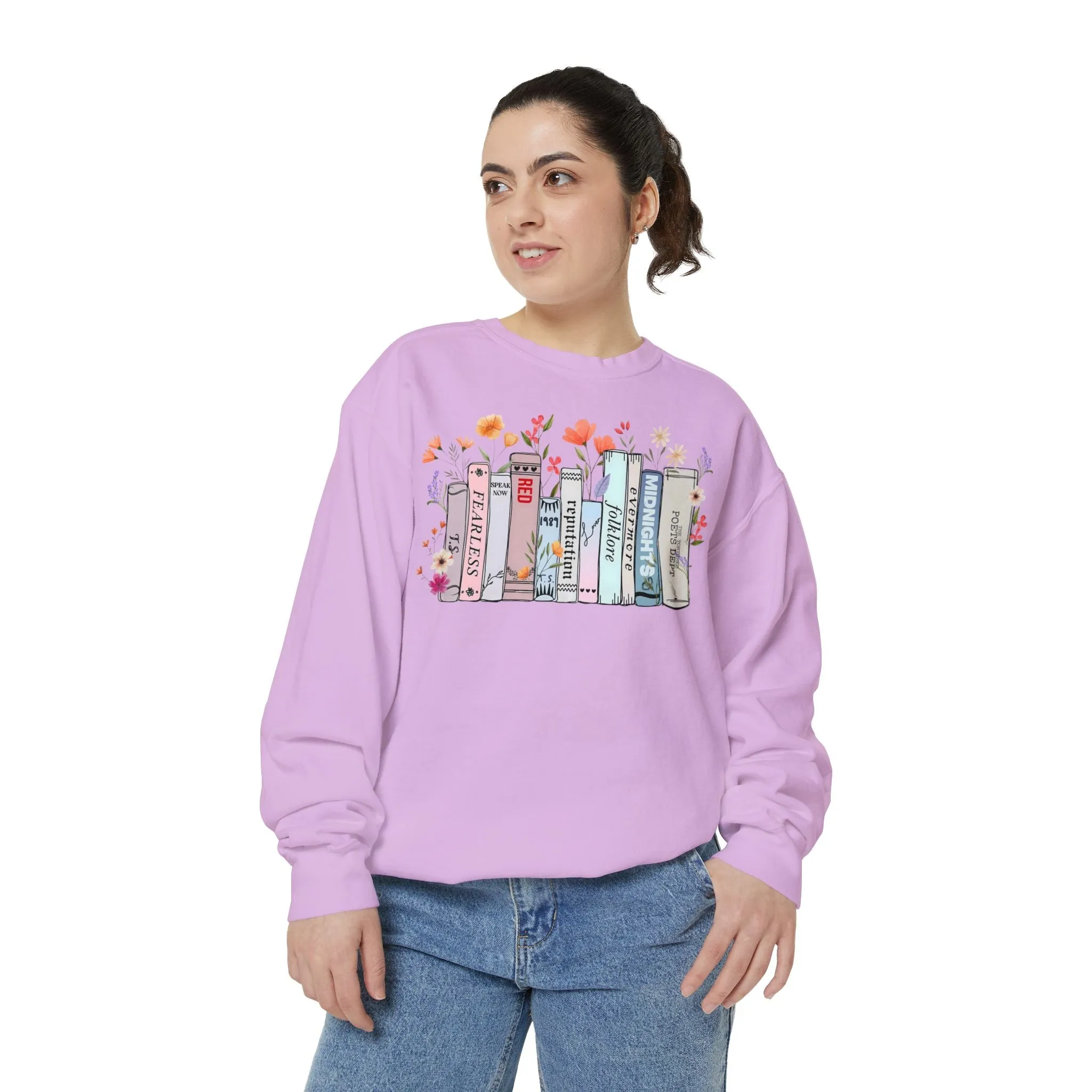 Books as Albums Sweatshirt by Spicy Merchworm Merch; Bookish Merch Gift ideas for Book Lovers and Book Club Gifts