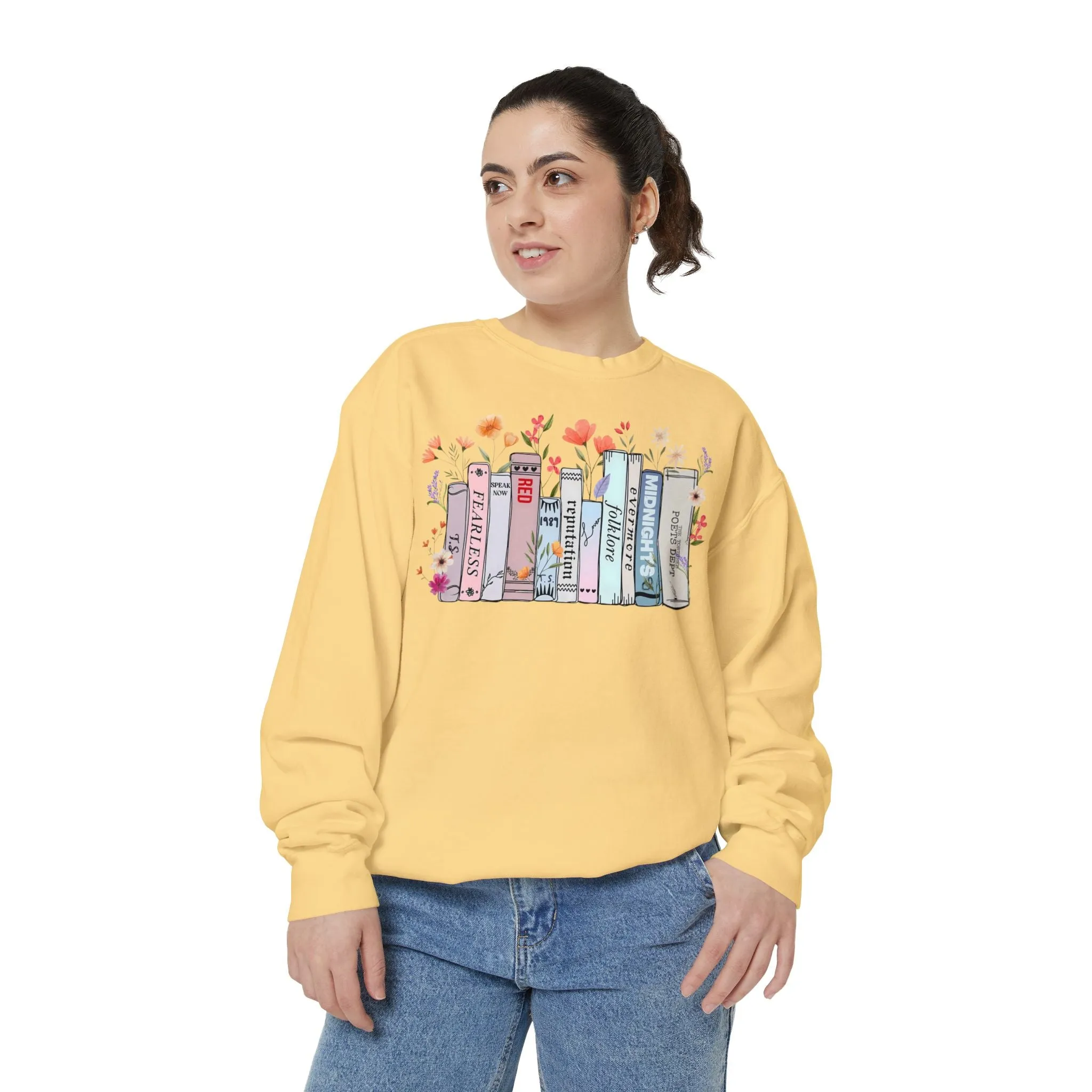 Books as Albums Sweatshirt by Spicy Merchworm Merch; Bookish Merch Gift ideas for Book Lovers and Book Club Gifts