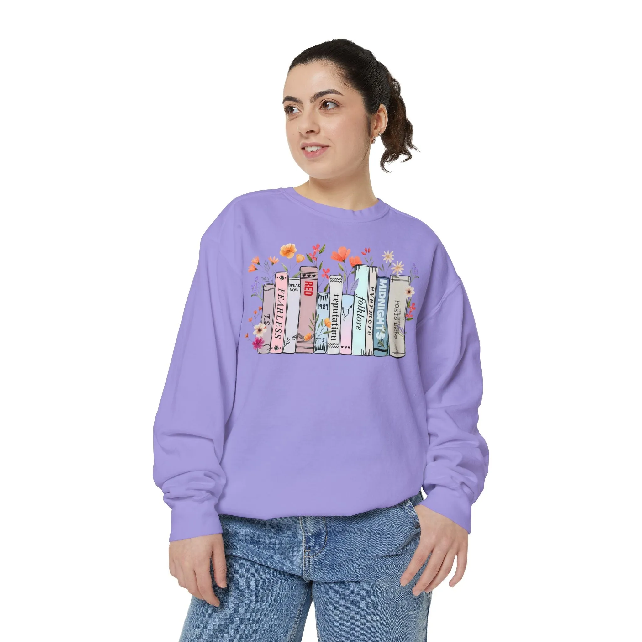 Books as Albums Sweatshirt by Spicy Merchworm Merch; Bookish Merch Gift ideas for Book Lovers and Book Club Gifts