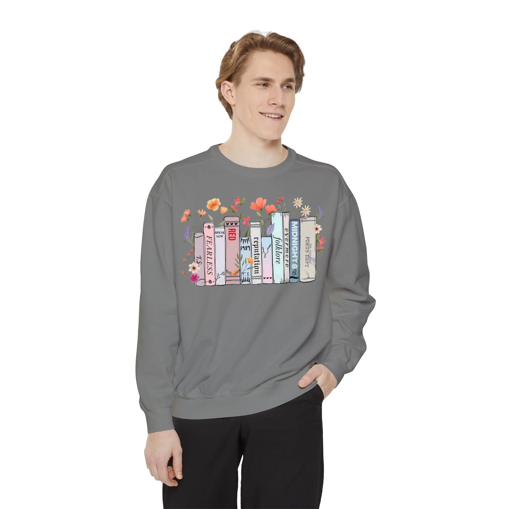 Books as Albums Sweatshirt by Spicy Merchworm Merch; Bookish Merch Gift ideas for Book Lovers and Book Club Gifts