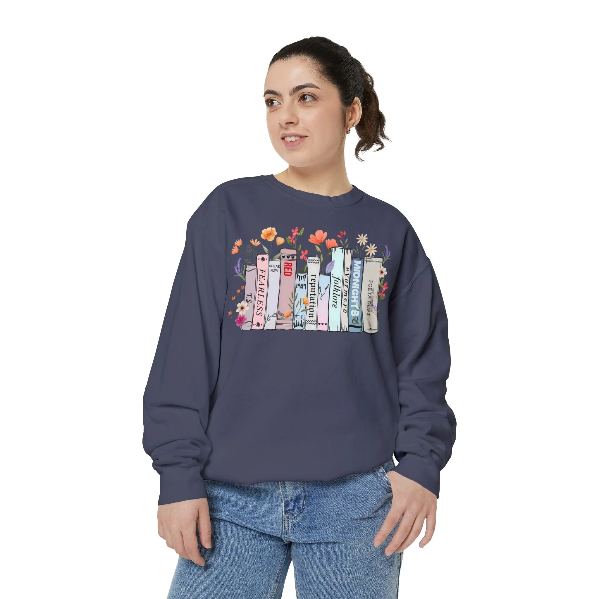 Books as Albums Sweatshirt by Spicy Merchworm Merch; Bookish Merch Gift ideas for Book Lovers and Book Club Gifts