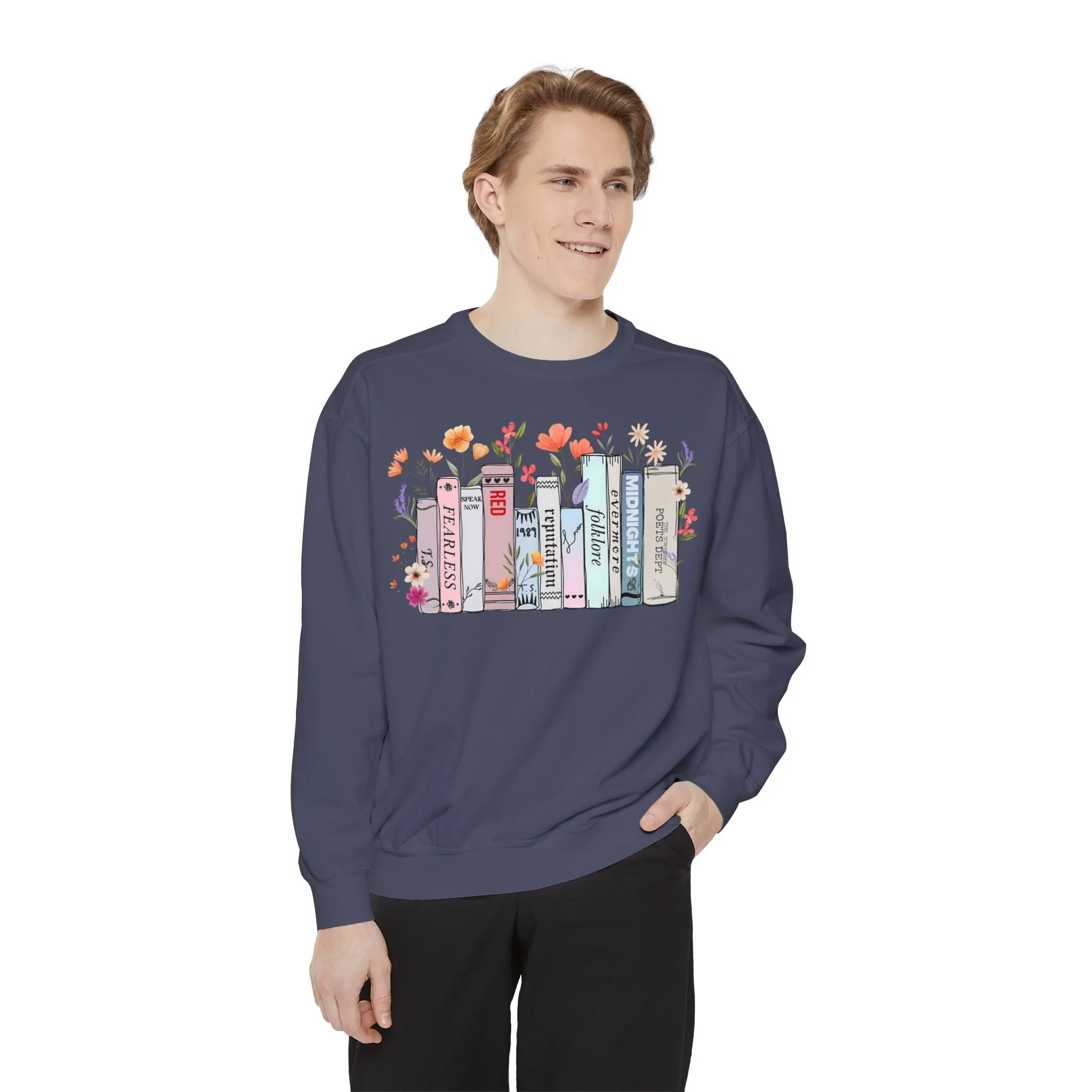 Books as Albums Sweatshirt by Spicy Merchworm Merch; Bookish Merch Gift ideas for Book Lovers and Book Club Gifts