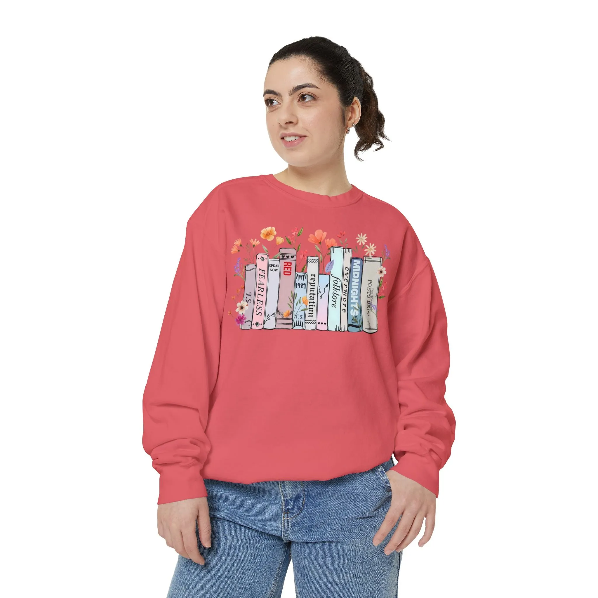 Books as Albums Sweatshirt by Spicy Merchworm Merch; Bookish Merch Gift ideas for Book Lovers and Book Club Gifts