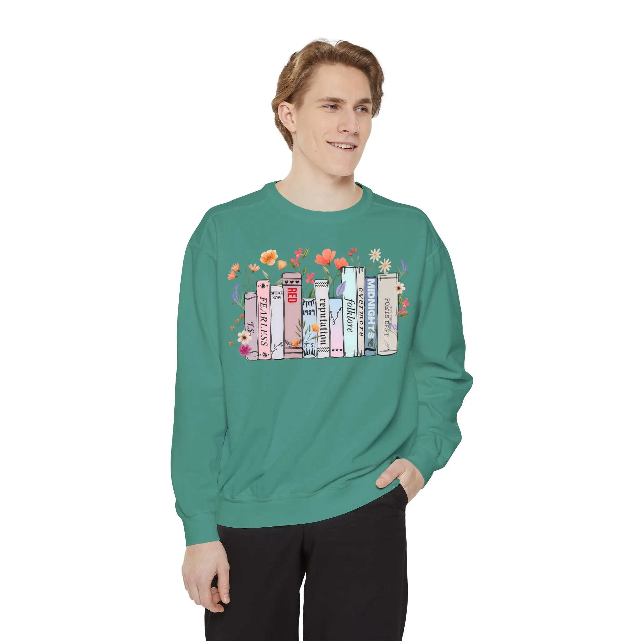 Books as Albums Sweatshirt by Spicy Merchworm Merch; Bookish Merch Gift ideas for Book Lovers and Book Club Gifts