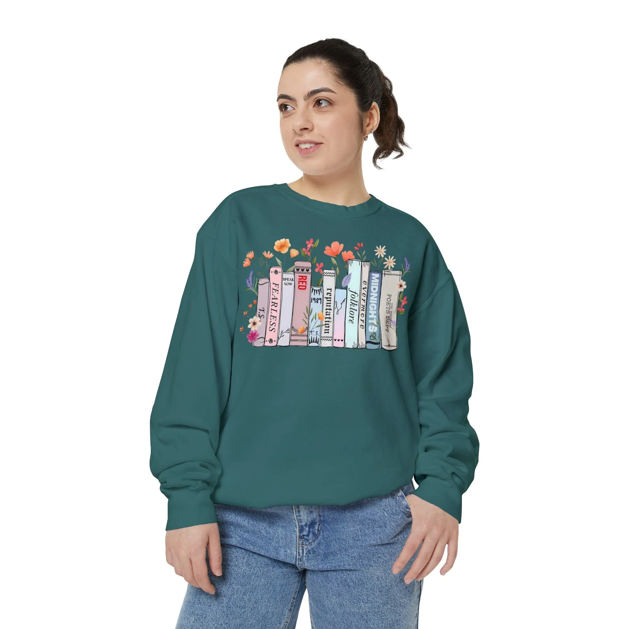 Books as Albums Sweatshirt by Spicy Merchworm Merch; Bookish Merch Gift ideas for Book Lovers and Book Club Gifts