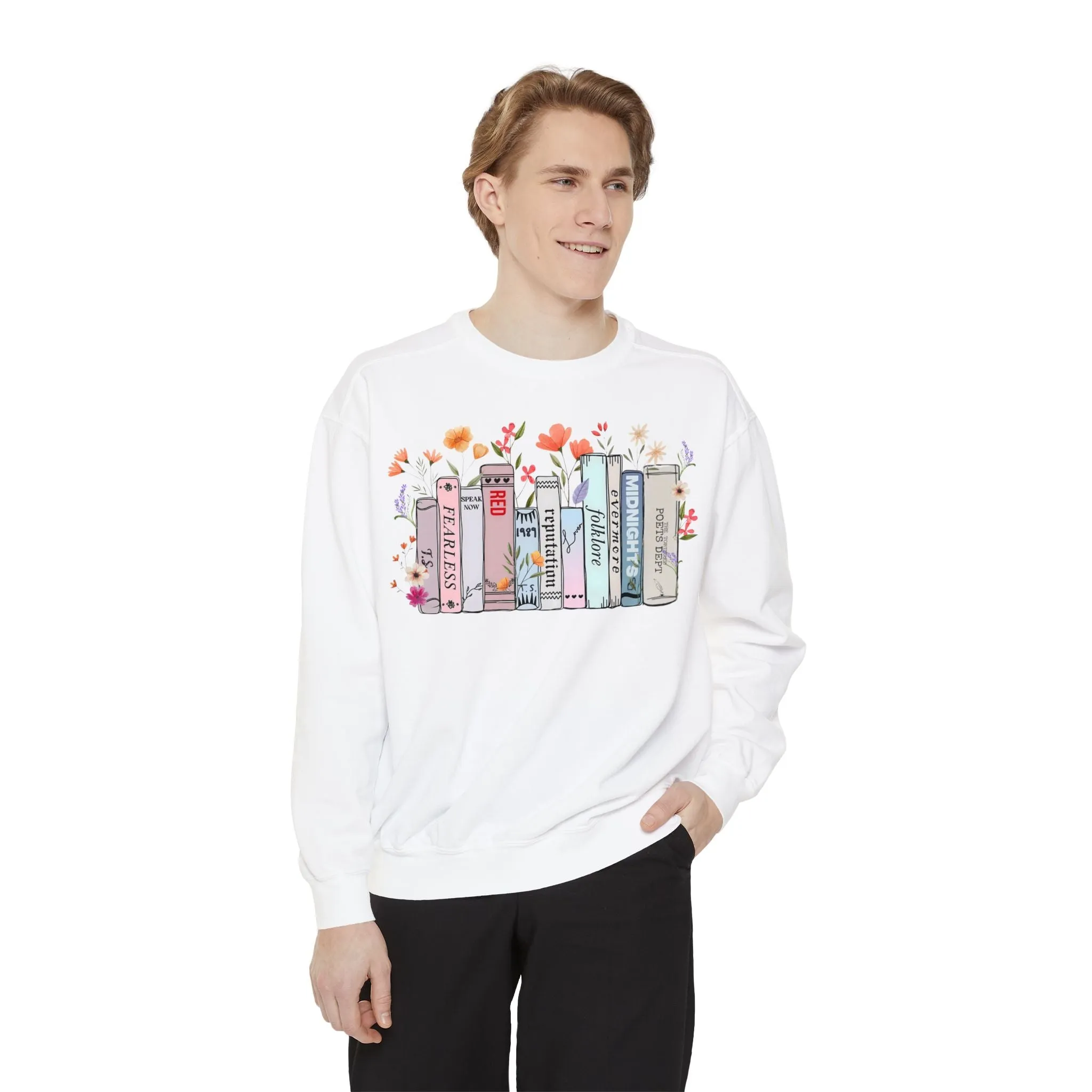 Books as Albums Sweatshirt by Spicy Merchworm Merch; Bookish Merch Gift ideas for Book Lovers and Book Club Gifts
