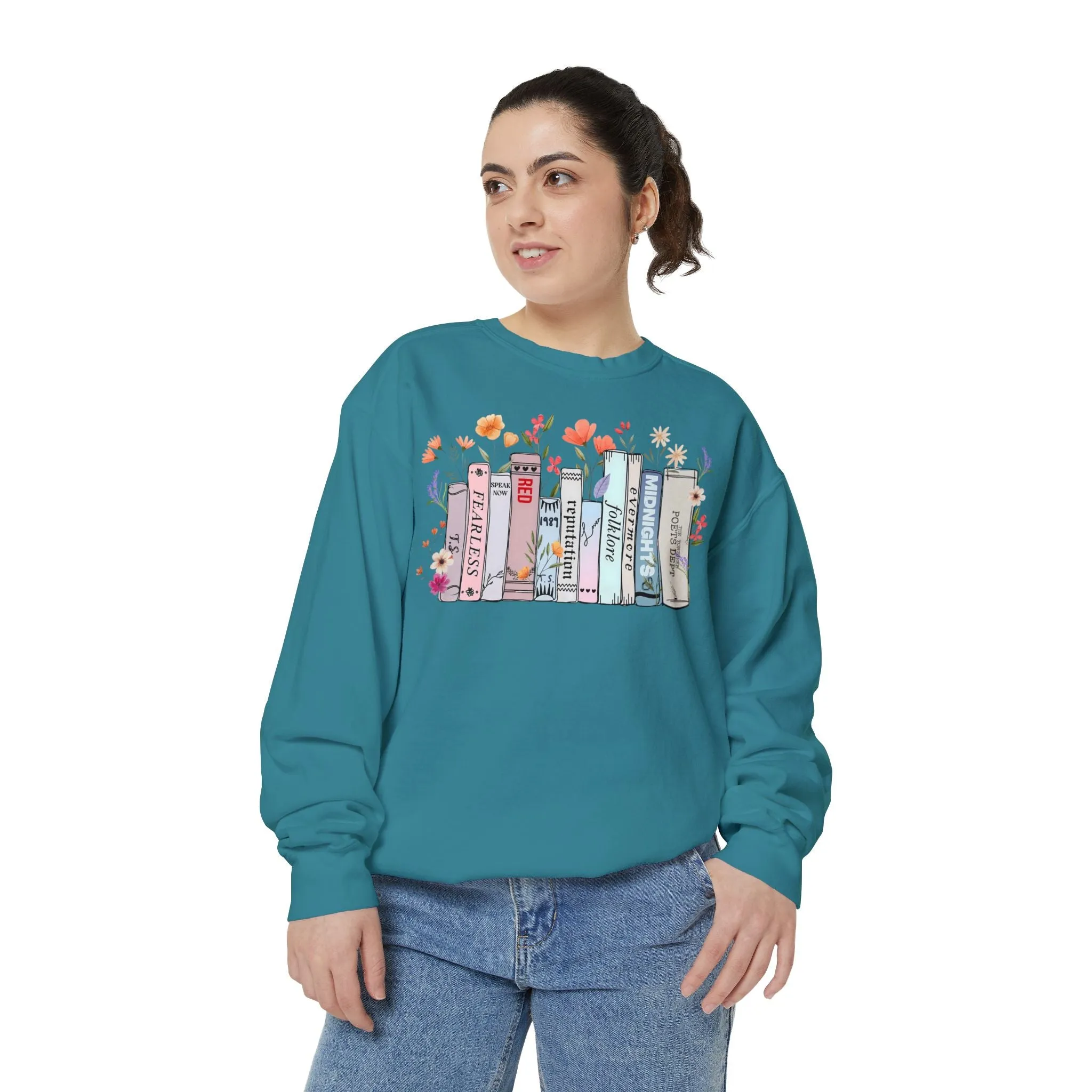 Books as Albums Sweatshirt by Spicy Merchworm Merch; Bookish Merch Gift ideas for Book Lovers and Book Club Gifts