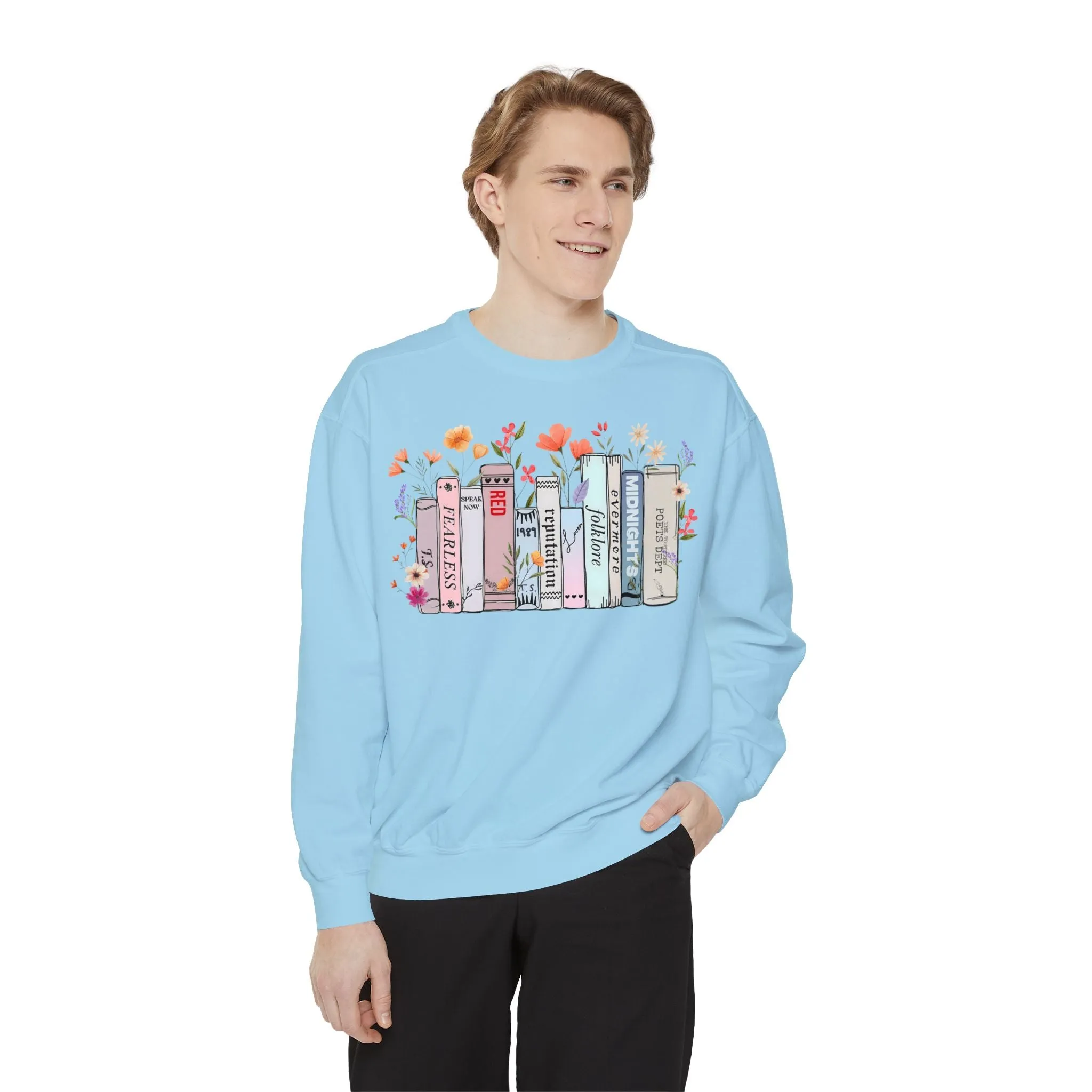 Books as Albums Sweatshirt by Spicy Merchworm Merch; Bookish Merch Gift ideas for Book Lovers and Book Club Gifts