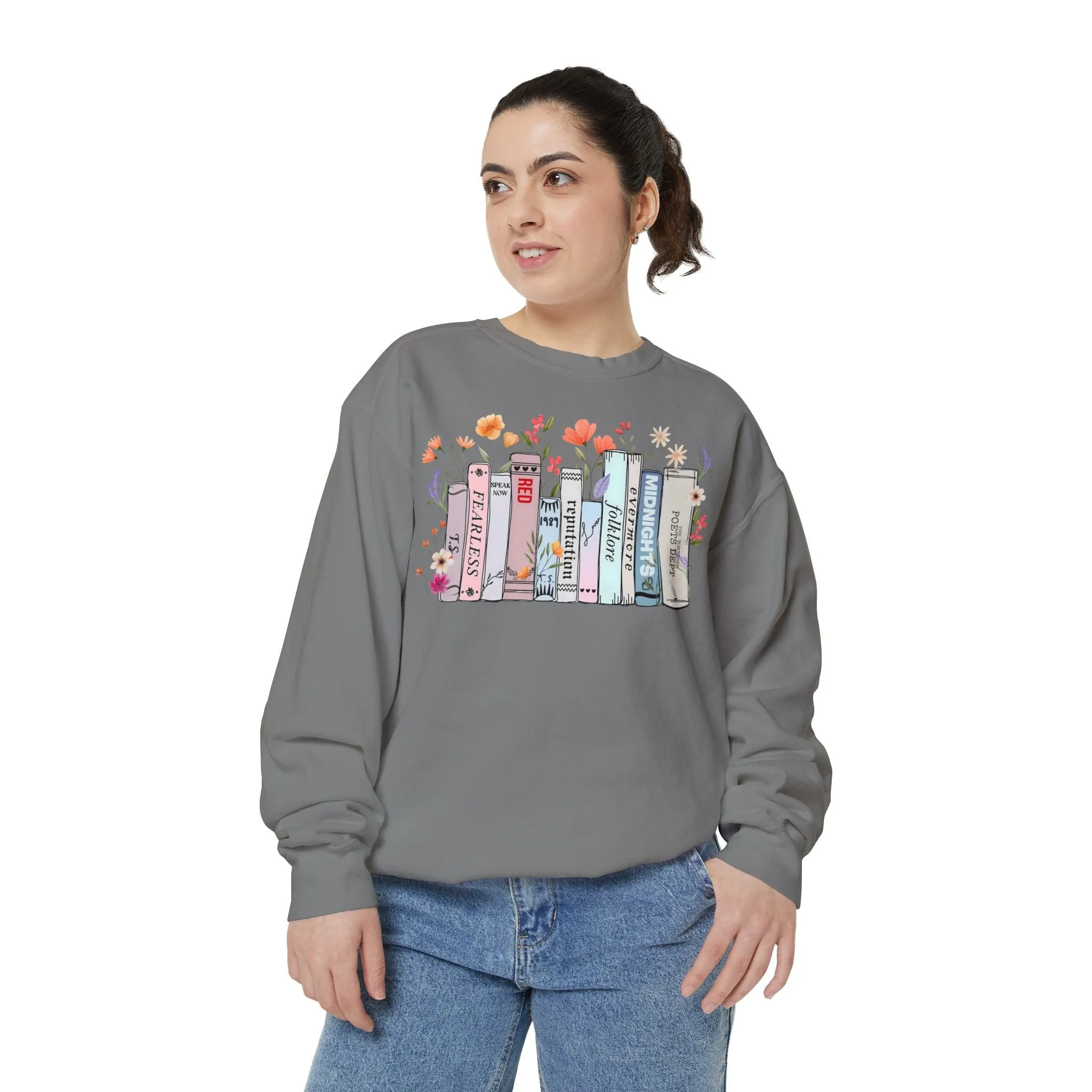 Books as Albums Sweatshirt by Spicy Merchworm Merch; Bookish Merch Gift ideas for Book Lovers and Book Club Gifts
