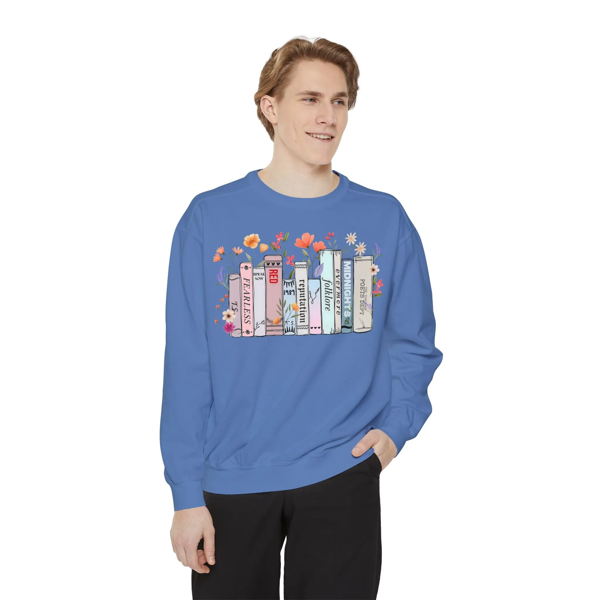 Books as Albums Sweatshirt by Spicy Merchworm Merch; Bookish Merch Gift ideas for Book Lovers and Book Club Gifts