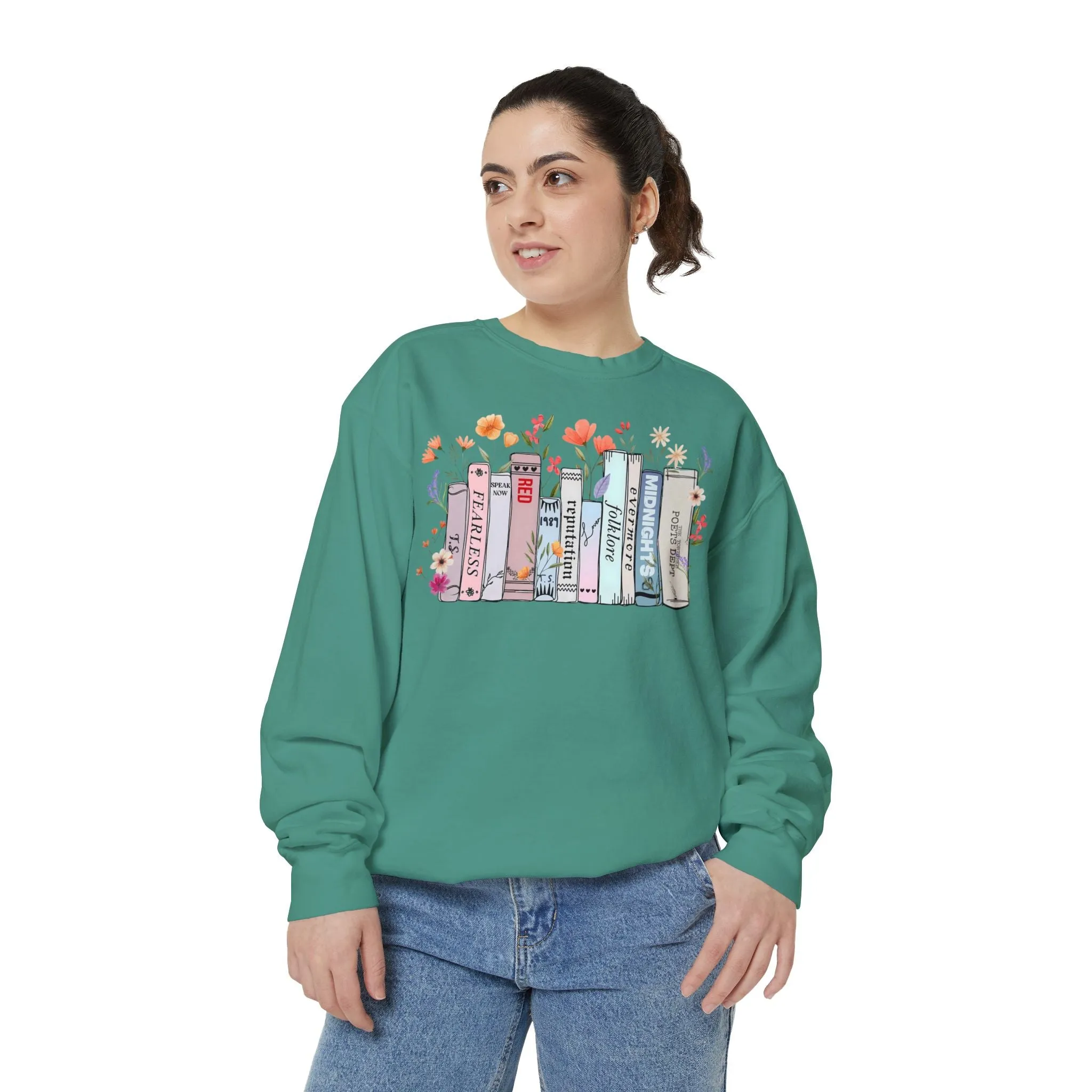 Books as Albums Sweatshirt by Spicy Merchworm Merch; Bookish Merch Gift ideas for Book Lovers and Book Club Gifts