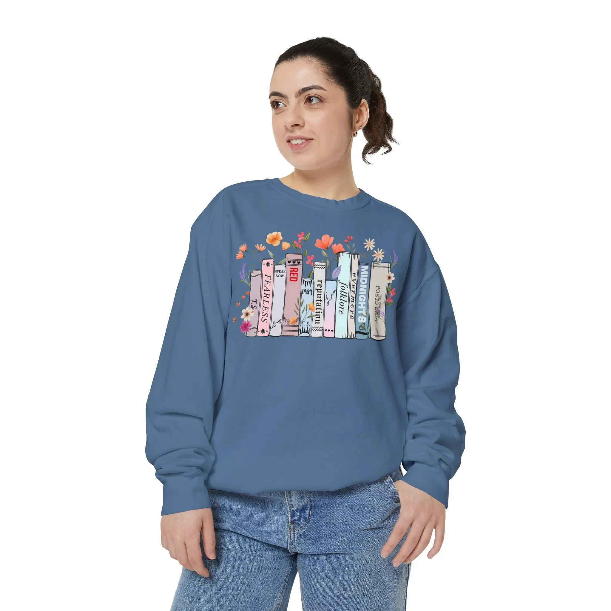 Books as Albums Sweatshirt by Spicy Merchworm Merch; Bookish Merch Gift ideas for Book Lovers and Book Club Gifts