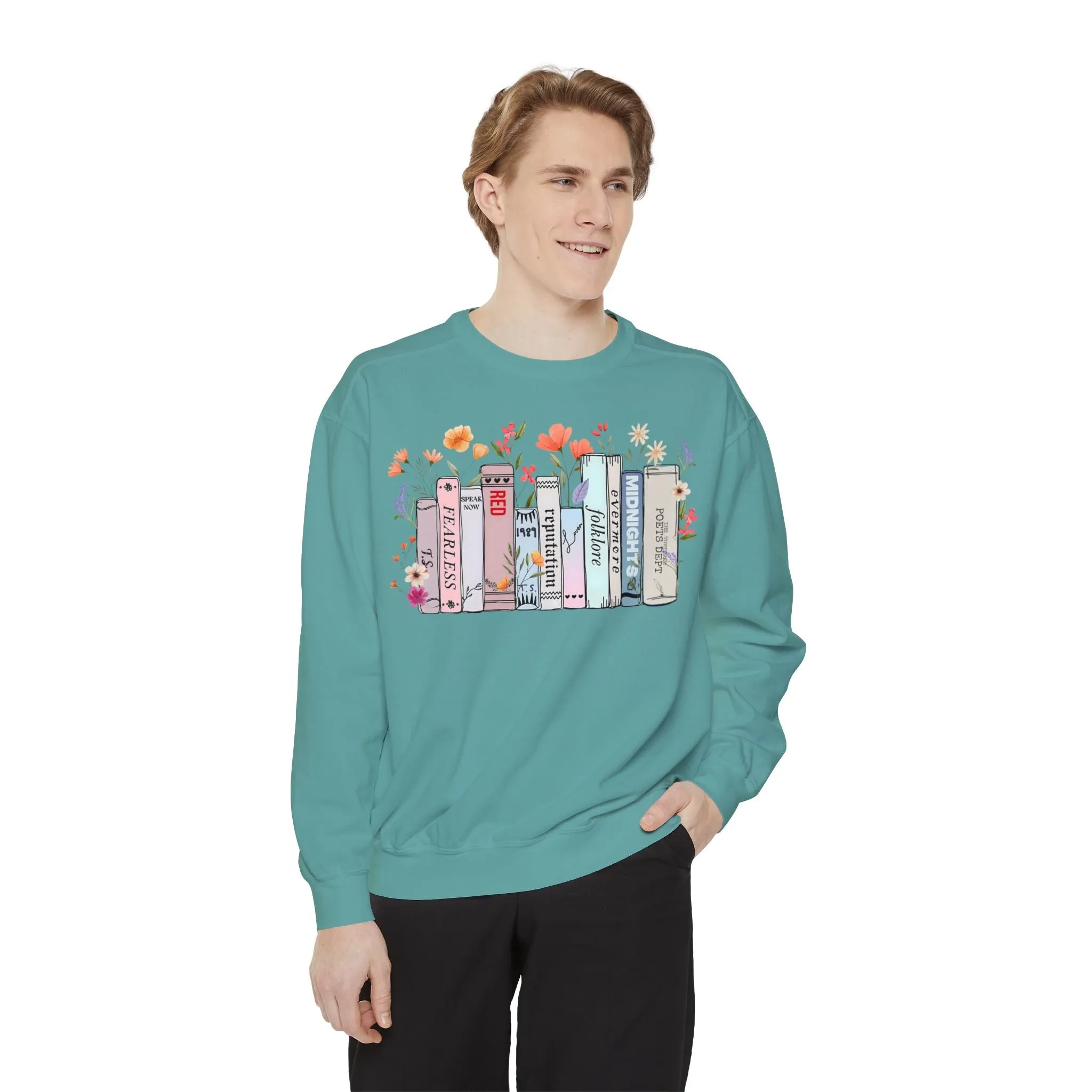 Books as Albums Sweatshirt by Spicy Merchworm Merch; Bookish Merch Gift ideas for Book Lovers and Book Club Gifts