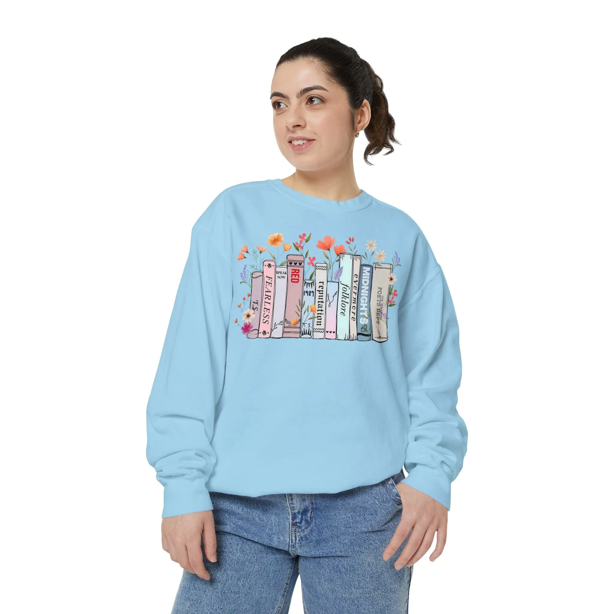 Books as Albums Sweatshirt by Spicy Merchworm Merch; Bookish Merch Gift ideas for Book Lovers and Book Club Gifts