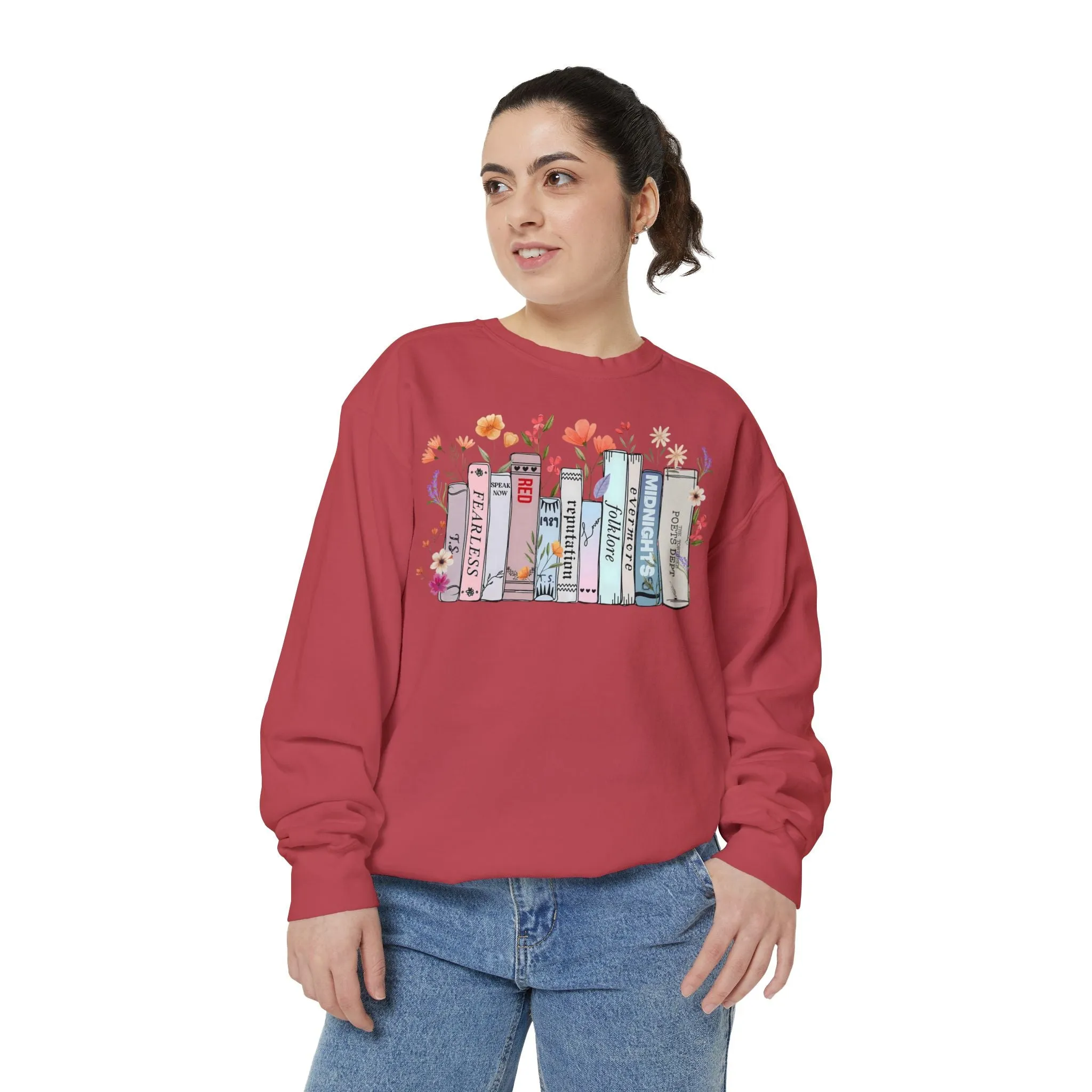 Books as Albums Sweatshirt by Spicy Merchworm Merch; Bookish Merch Gift ideas for Book Lovers and Book Club Gifts