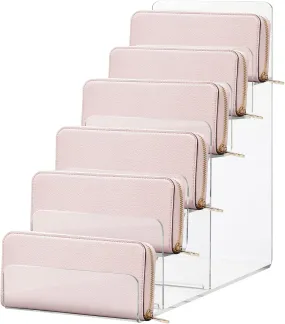 Cabilock Clear Jewelry Riser Acrylic Holder Stand Multi-layer Purse Storage Organizer Eyeglasses Display Rack for Cosmetic Jewelry Glasses Handbag Wallet Figure