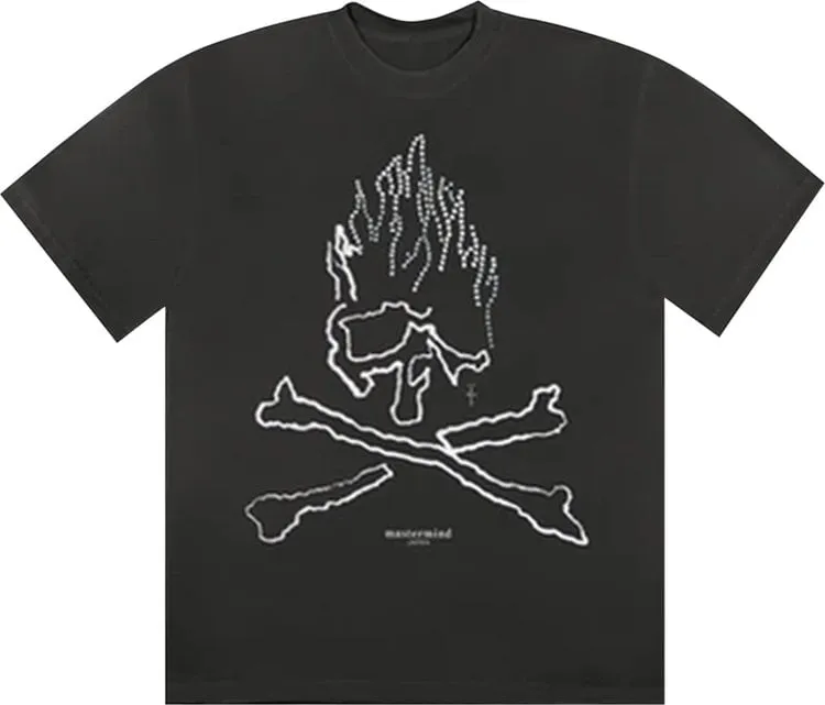 Cactus Jack by Travis Scott x Mastermind Skull Rhinestone Tee 'Black', black