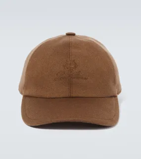 Cashmere hat with Loro Piana logo, brown