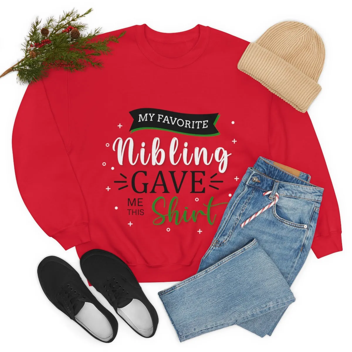 Christmas Unisex Sweatshirts , Sweatshirt , Women Sweatshirt , Men Sweatshirt ,Crewneck Sweatshirt, MY Favorite Nibling gave me this shirt