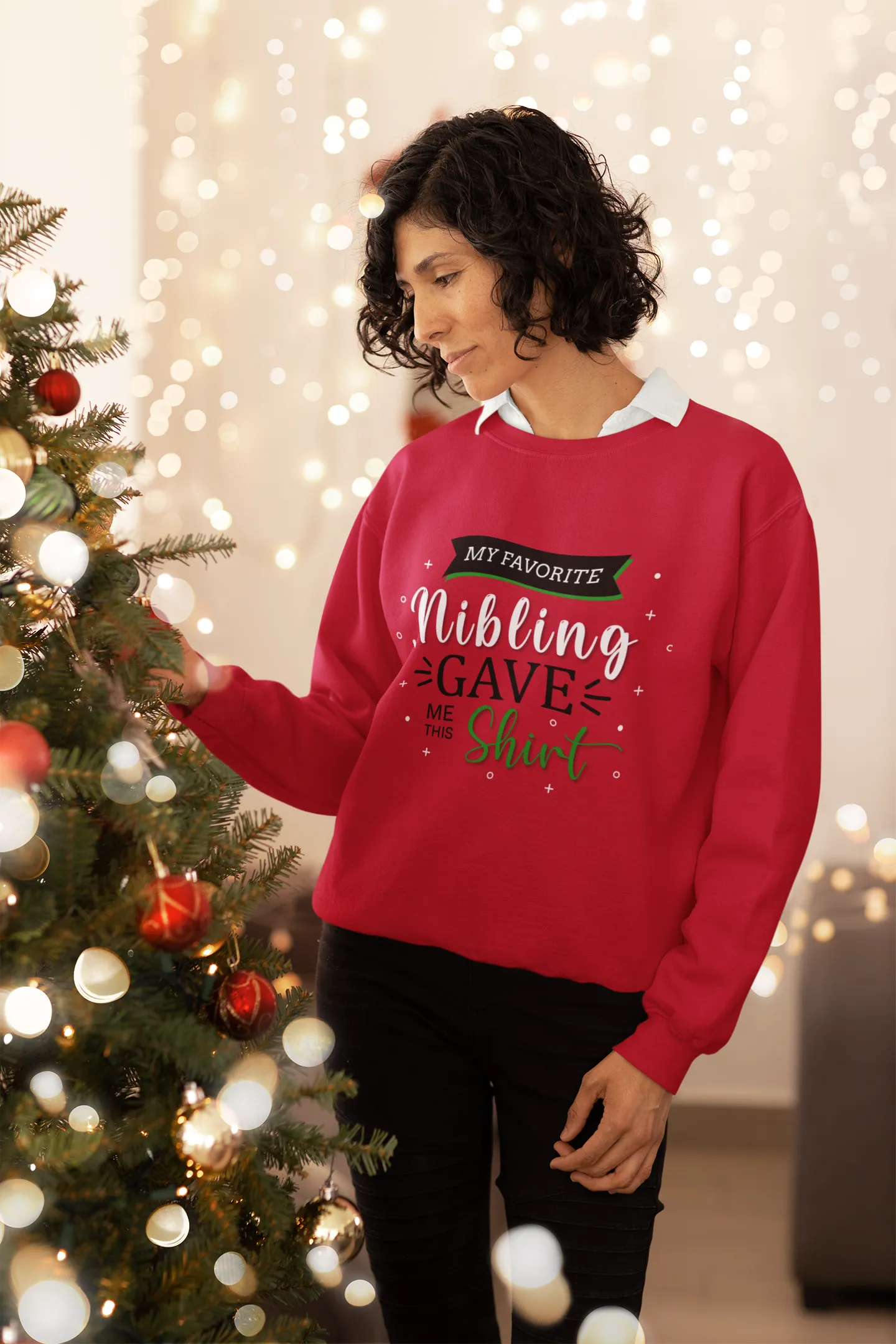 Christmas Unisex Sweatshirts , Sweatshirt , Women Sweatshirt , Men Sweatshirt ,Crewneck Sweatshirt, MY Favorite Nibling gave me this shirt