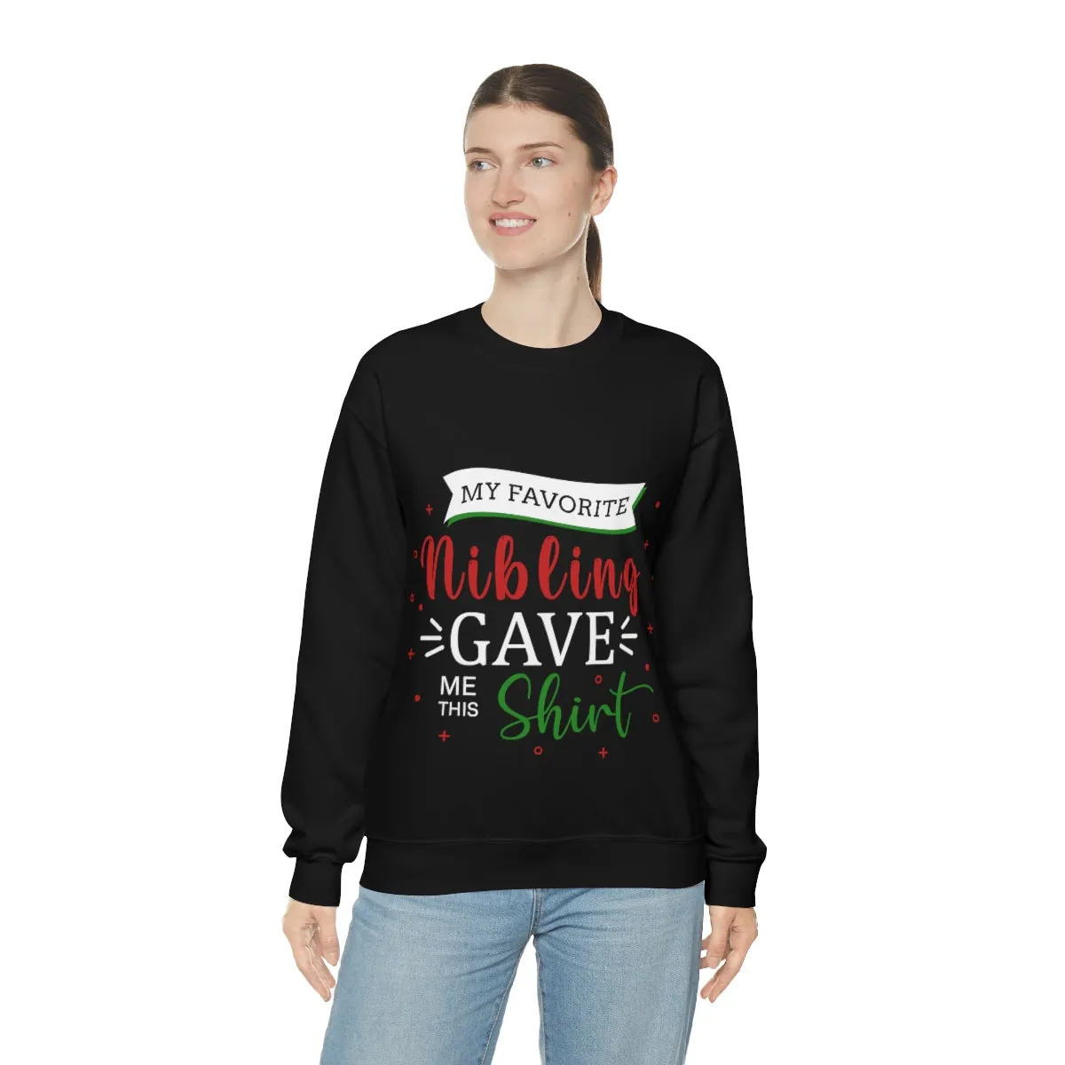 Christmas Unisex Sweatshirts , Sweatshirt , Women Sweatshirt , Men Sweatshirt ,Crewneck Sweatshirt, MY Favorite Nibling gave me this shirt