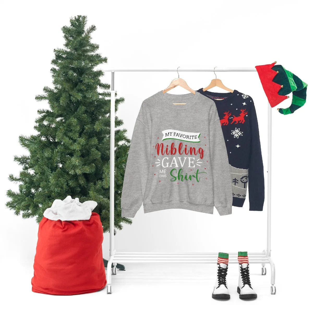 Christmas Unisex Sweatshirts , Sweatshirt , Women Sweatshirt , Men Sweatshirt ,Crewneck Sweatshirt, MY Favorite Nibling gave me this shirt