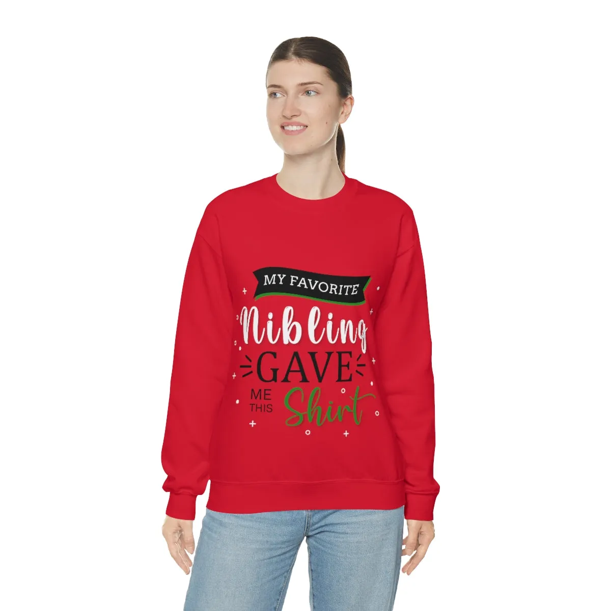 Christmas Unisex Sweatshirts , Sweatshirt , Women Sweatshirt , Men Sweatshirt ,Crewneck Sweatshirt, MY Favorite Nibling gave me this shirt