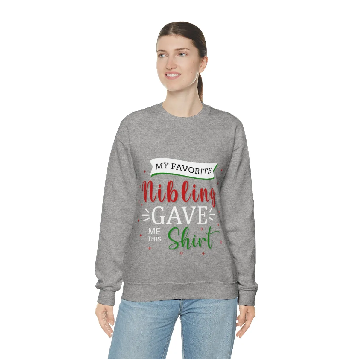 Christmas Unisex Sweatshirts , Sweatshirt , Women Sweatshirt , Men Sweatshirt ,Crewneck Sweatshirt, MY Favorite Nibling gave me this shirt