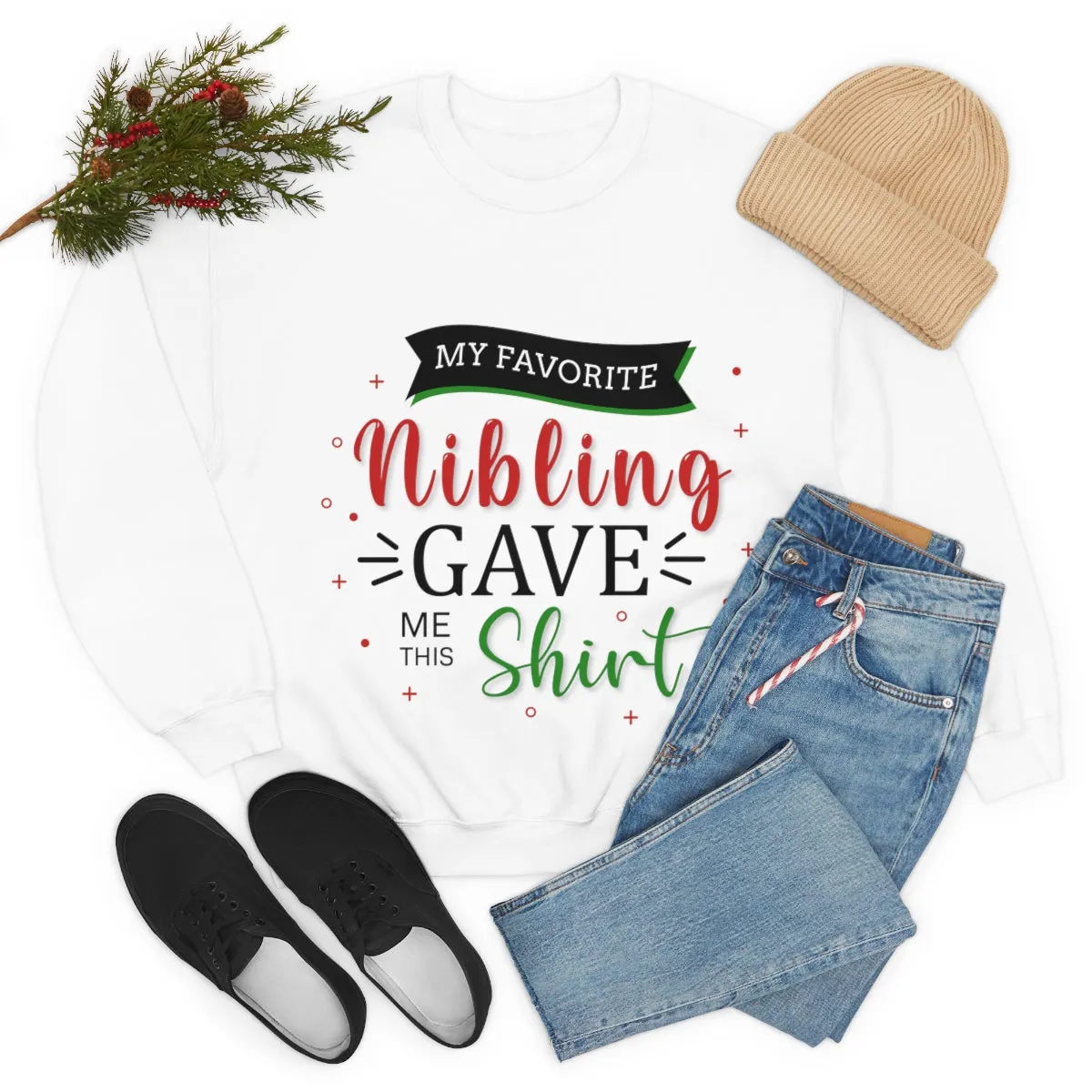 Christmas Unisex Sweatshirts , Sweatshirt , Women Sweatshirt , Men Sweatshirt ,Crewneck Sweatshirt, MY Favorite Nibling gave me this shirt
